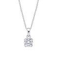 Gecko Jewellery 1ct Round Zirconia Double Claw Solitaire Pendant