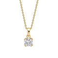 Gecko Jewellery 1ct Round Zirconia Double Claw Solitaire Pendant