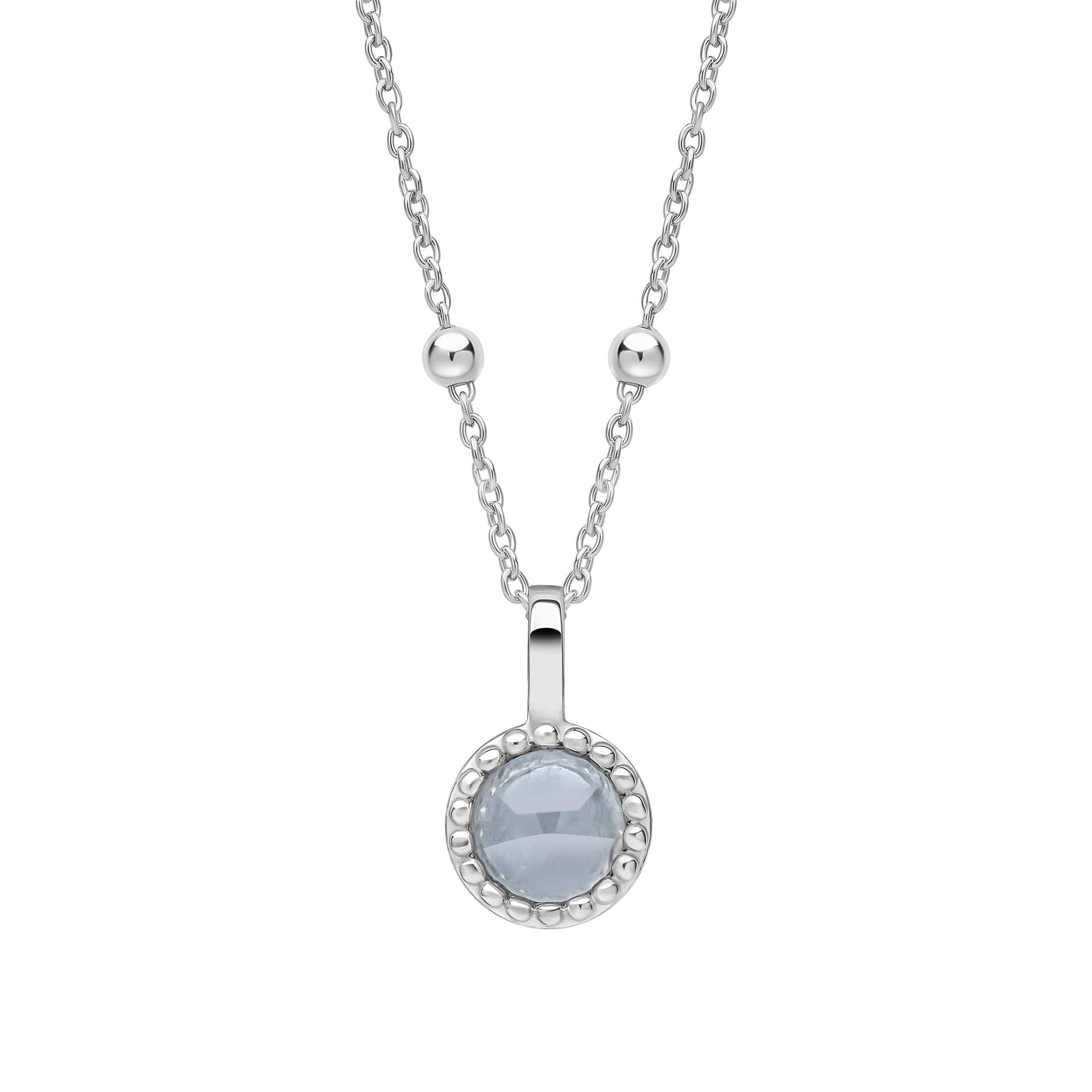 Gecko Jewellery Milgrain Cabochon Birthstone Pendant | Gold & Rhodium