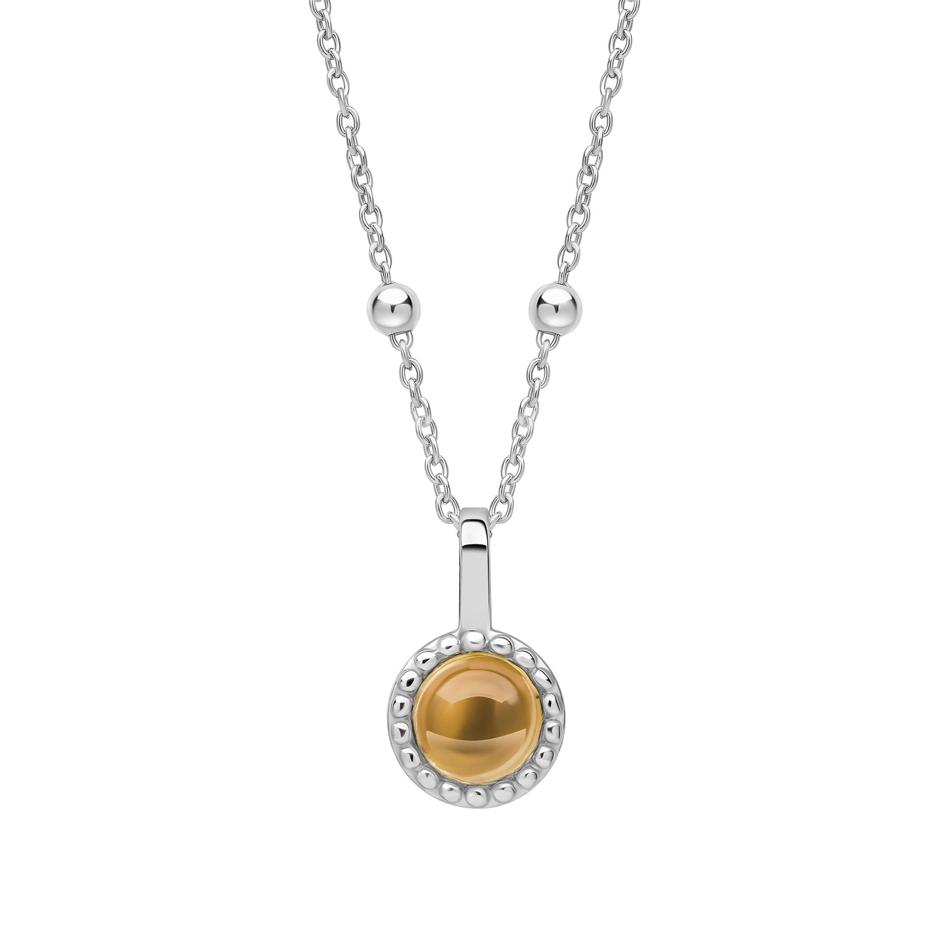 Gecko Jewellery Milgrain Cabochon Birthstone Pendant | Gold & Rhodium