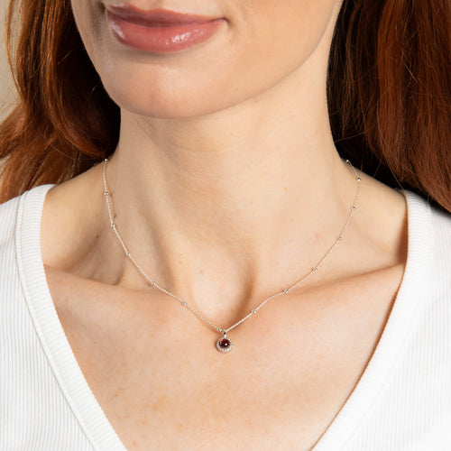 Gecko Jewellery Milgrain Cabochon Birthstone Pendant | Gold & Rhodium