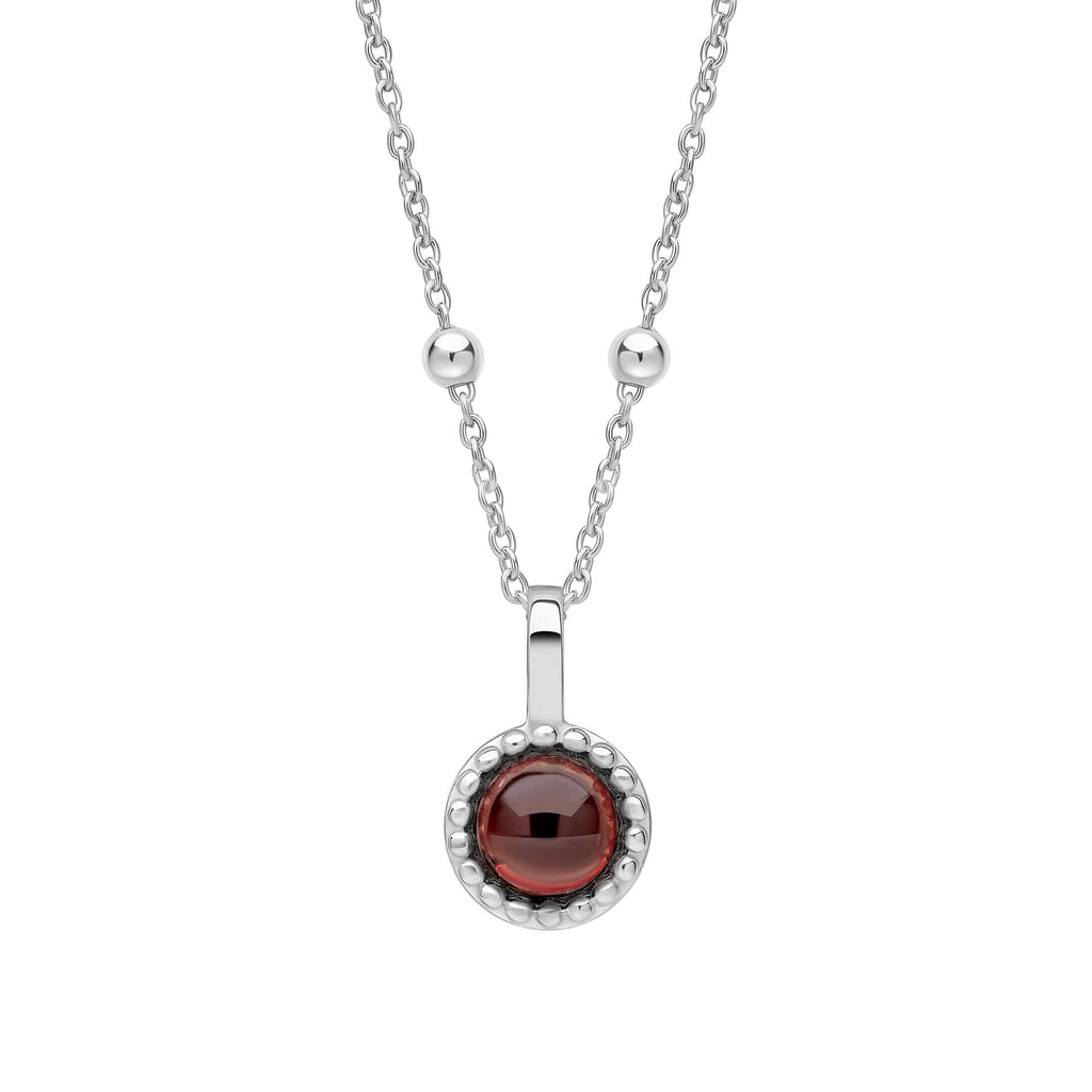 Gecko Jewellery Milgrain Cabochon Birthstone Pendant | Gold & Rhodium