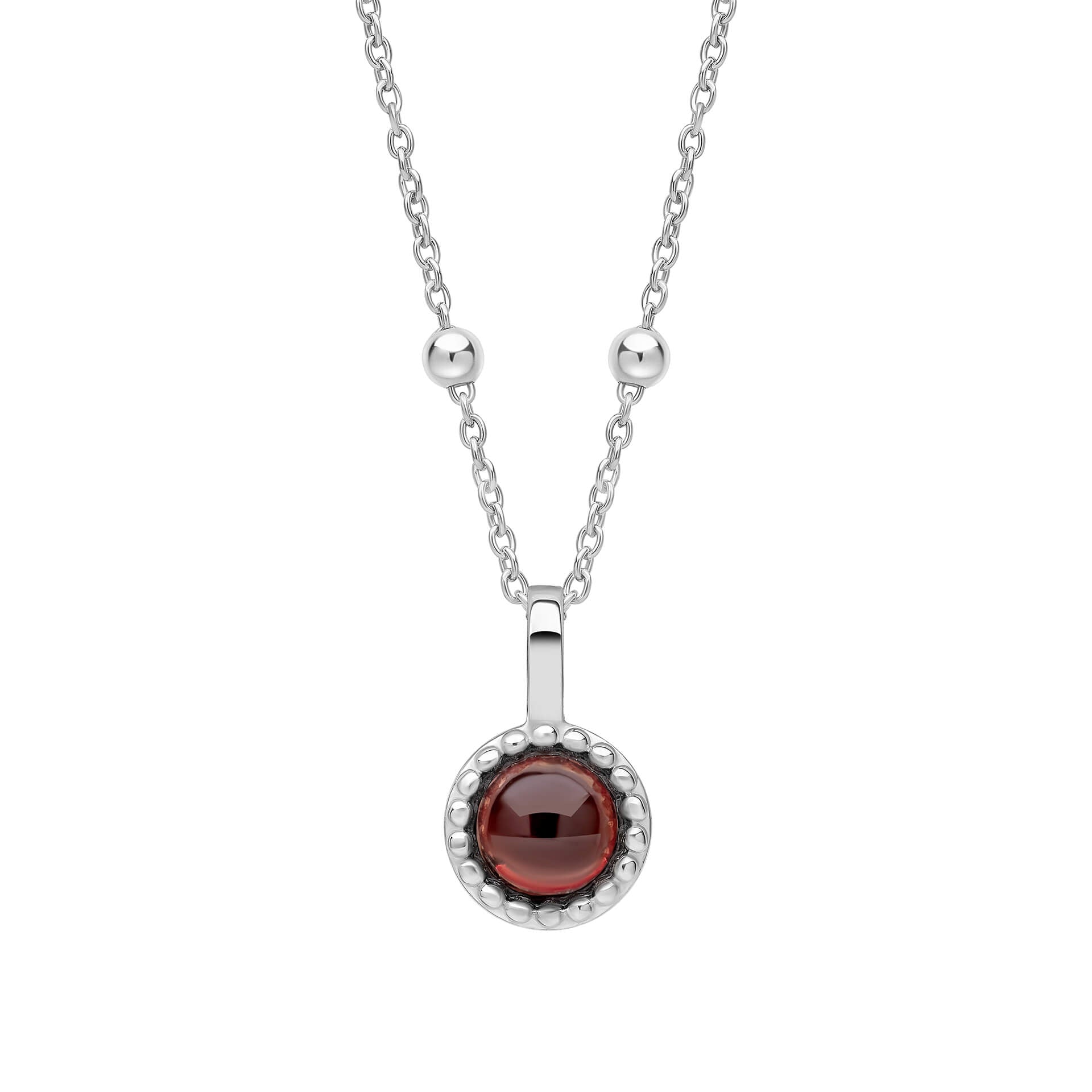 Gecko Jewellery Milgrain Cabochon Birthstone Pendant | Gold & Rhodium