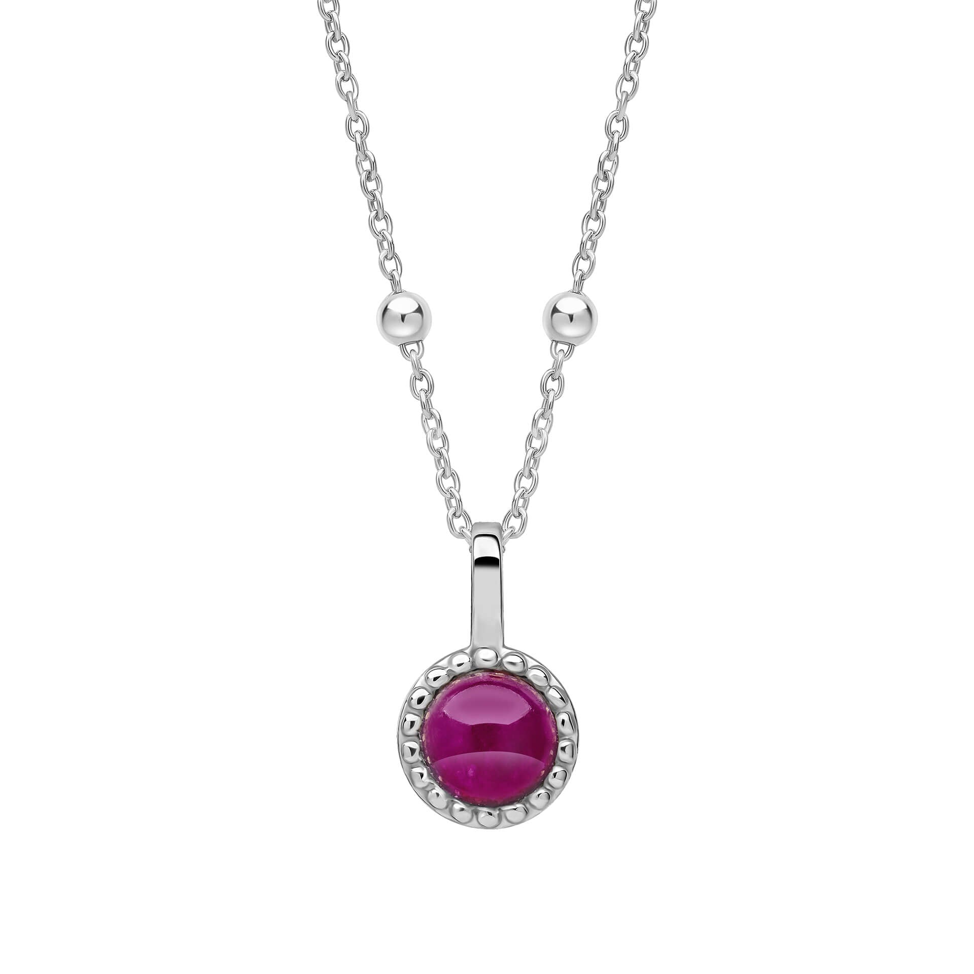 Gecko Jewellery Milgrain Cabochon Birthstone Pendant | Gold & Rhodium