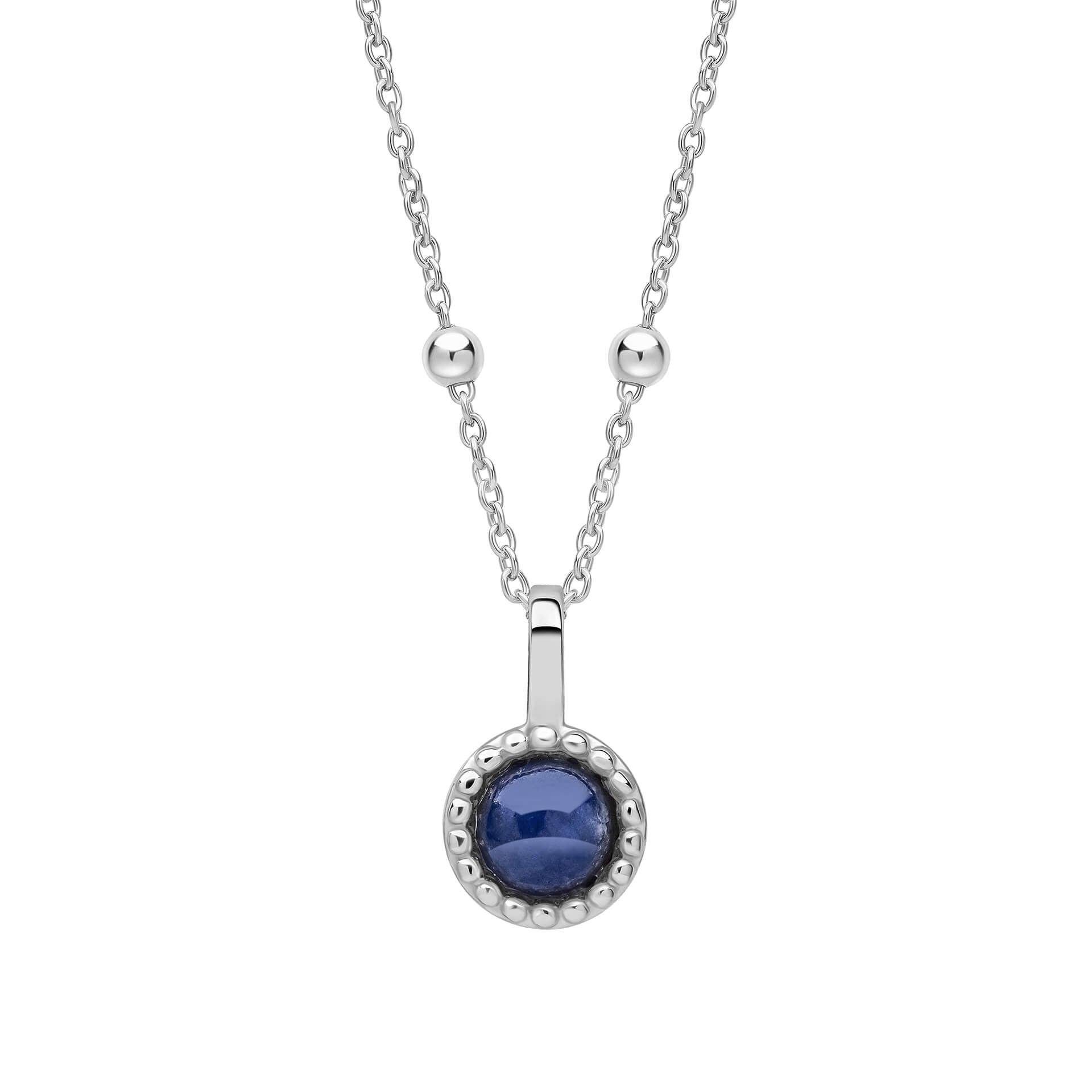 Gecko Jewellery Milgrain Cabochon Birthstone Pendant | Gold & Rhodium