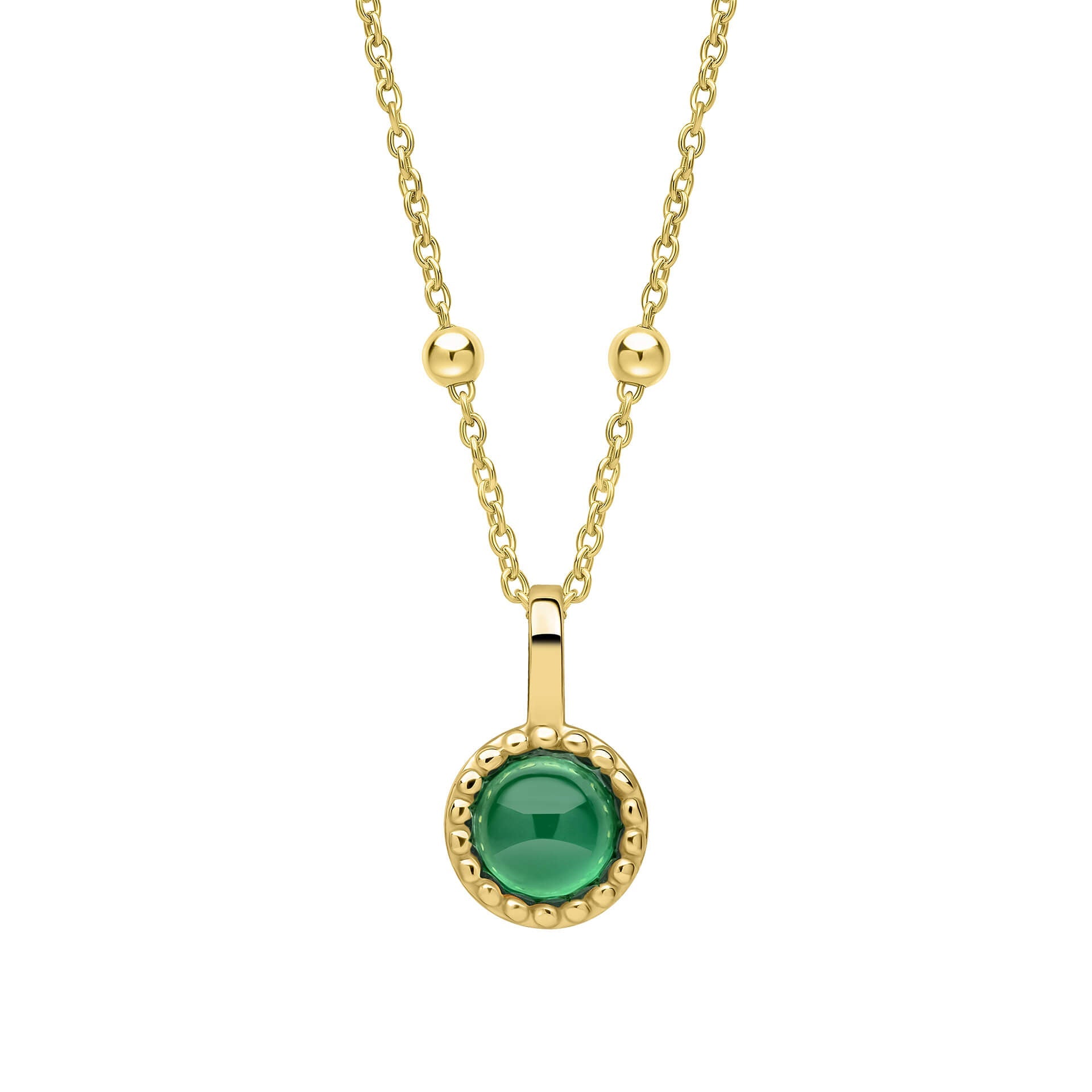 Gecko Jewellery Milgrain Cabochon Birthstone Pendant | Gold & Rhodium