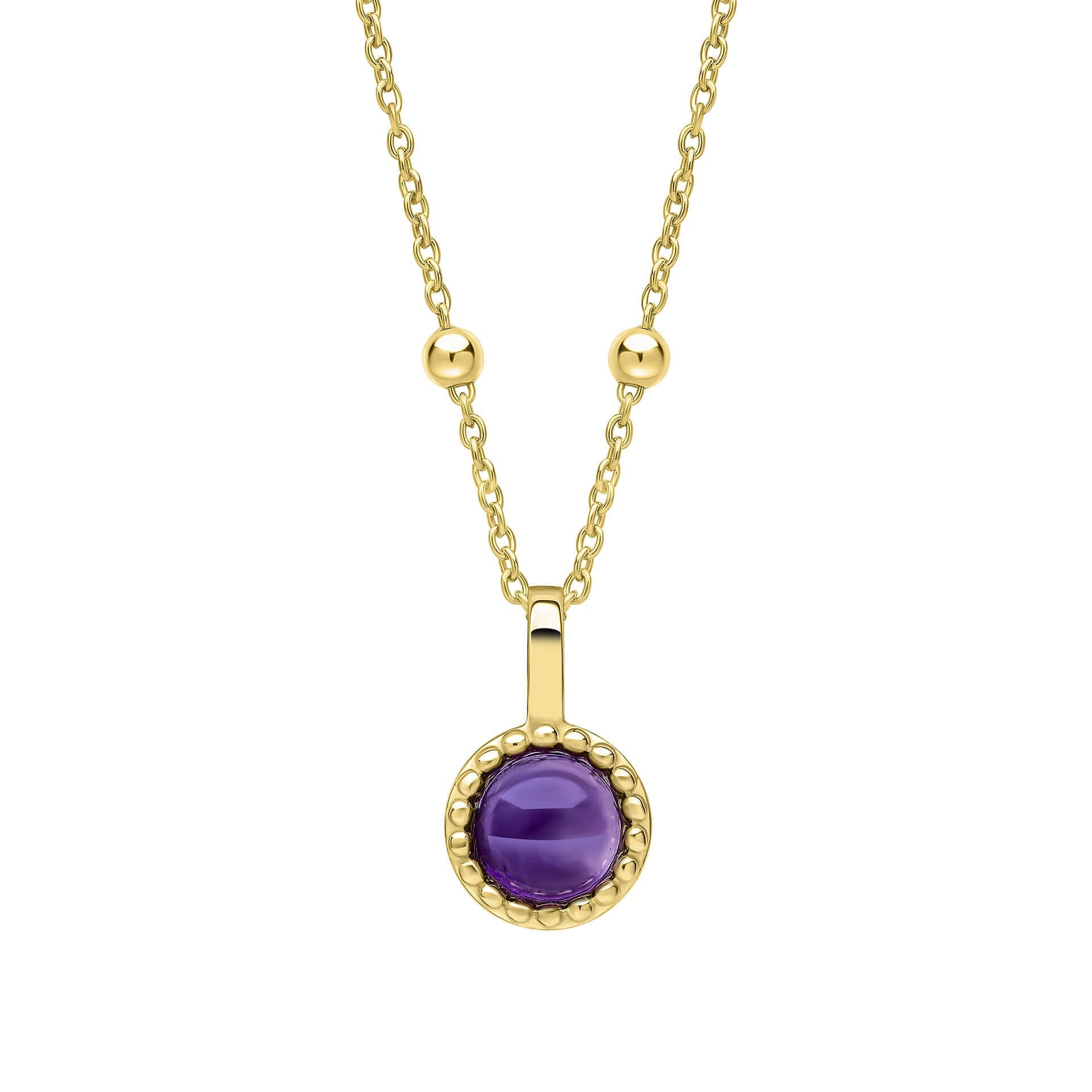 Gecko Jewellery Milgrain Cabochon Birthstone Pendant | Gold & Rhodium