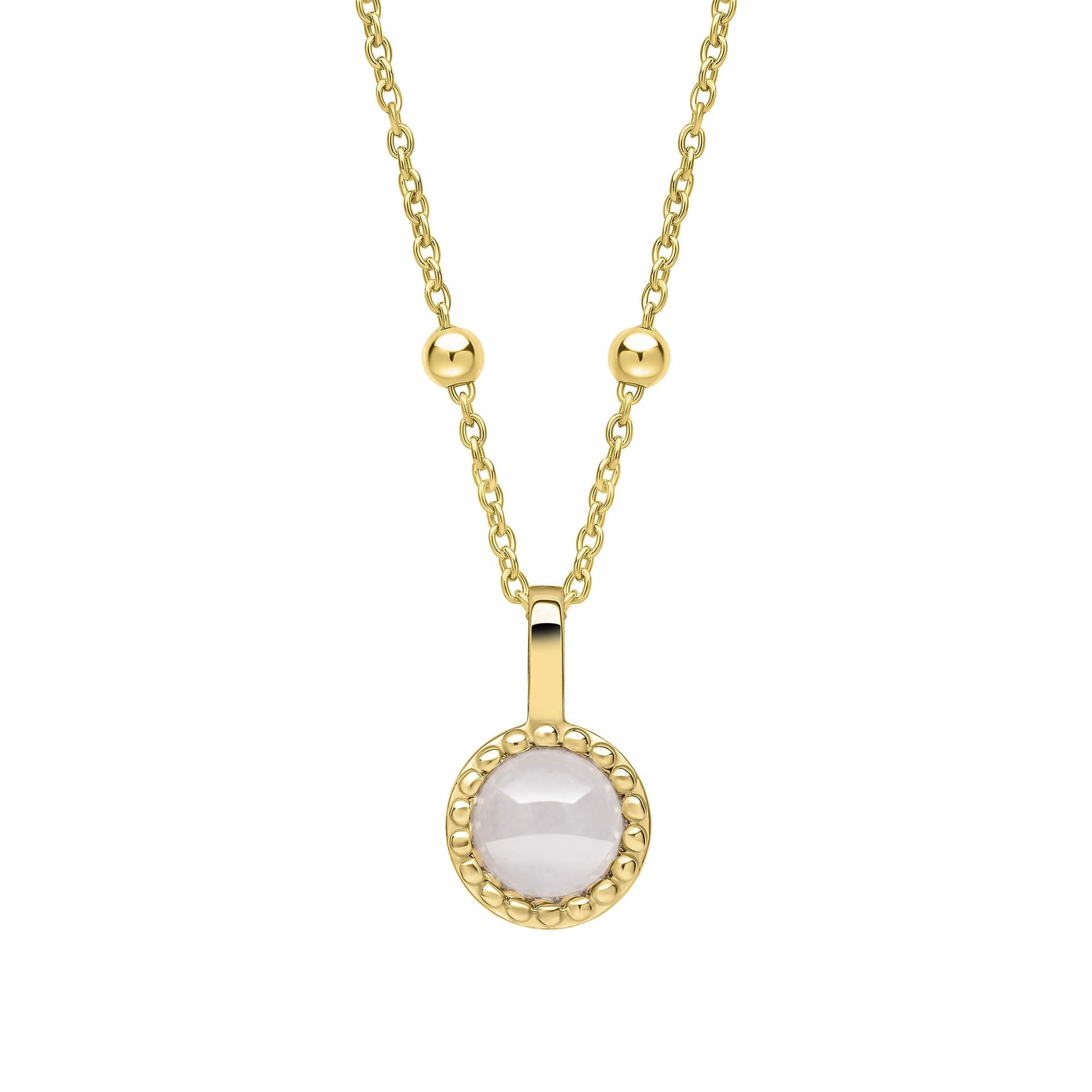 Gecko Jewellery Milgrain Cabochon Birthstone Pendant | Gold & Rhodium