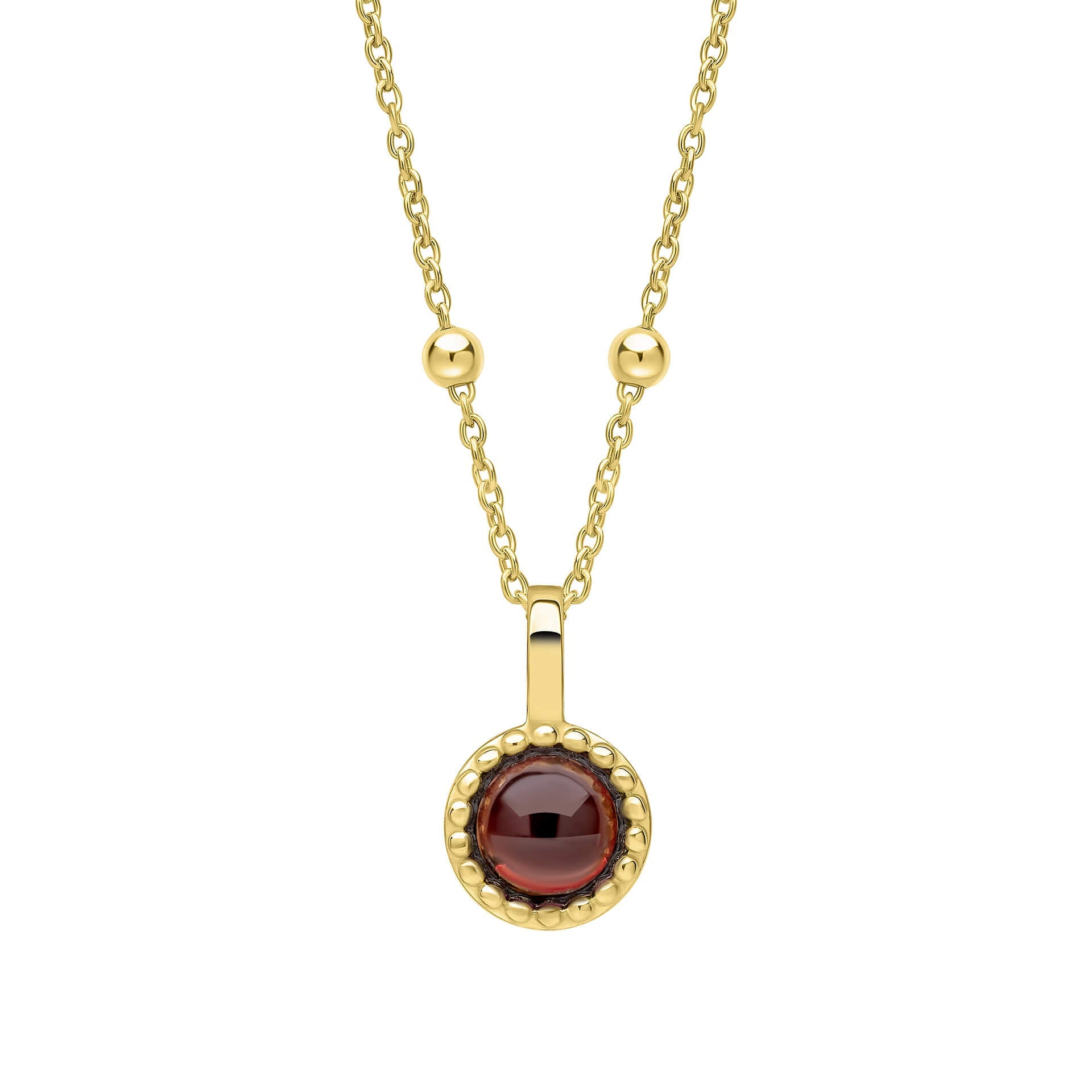 Gecko Jewellery Milgrain Cabochon Birthstone Pendant | Gold & Rhodium