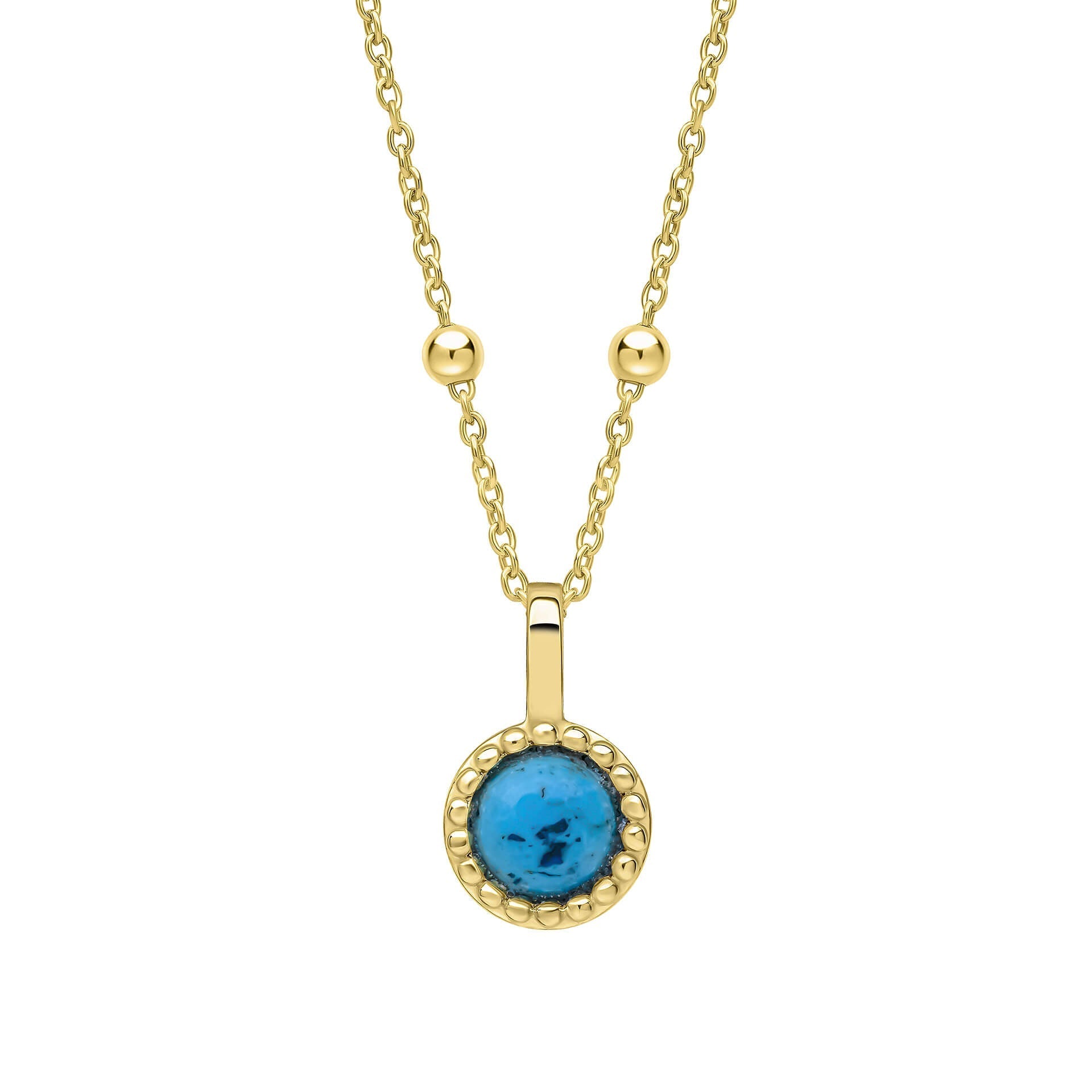 Gecko Jewellery Milgrain Cabochon Birthstone Pendant | Gold & Rhodium