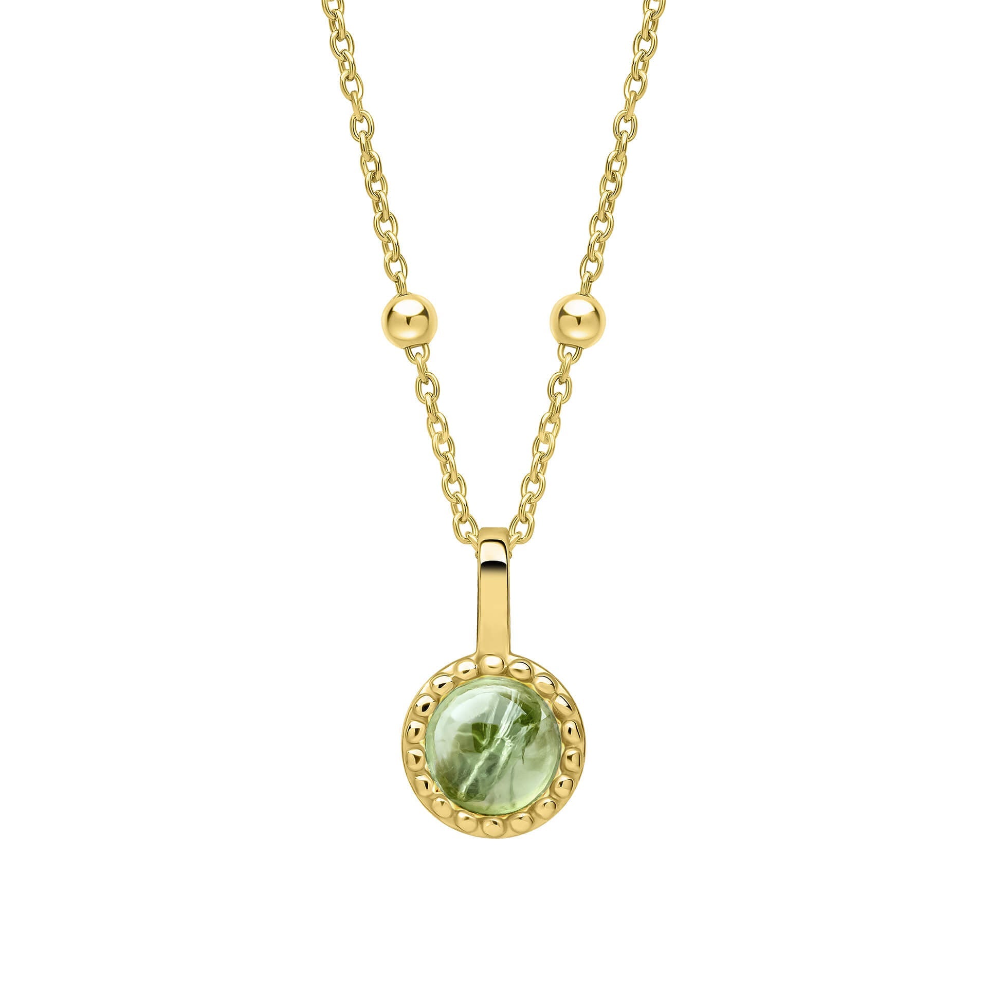 Gecko Jewellery Milgrain Cabochon Birthstone Pendant | Gold & Rhodium