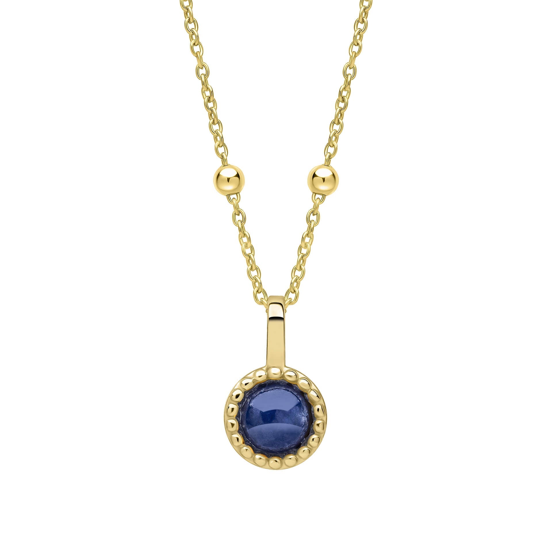 Gecko Jewellery Milgrain Cabochon Birthstone Pendant | Gold & Rhodium