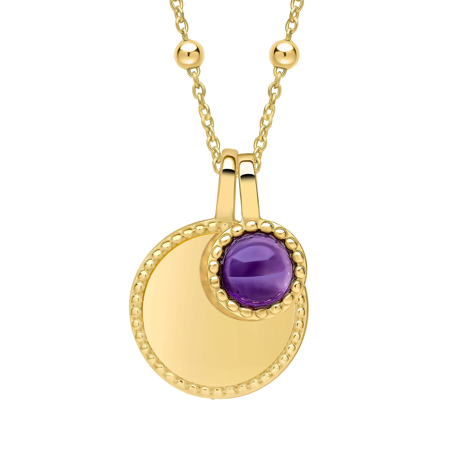 Gecko Jewellery Milgrain Cabochon Birthstone Necklace | Engravable