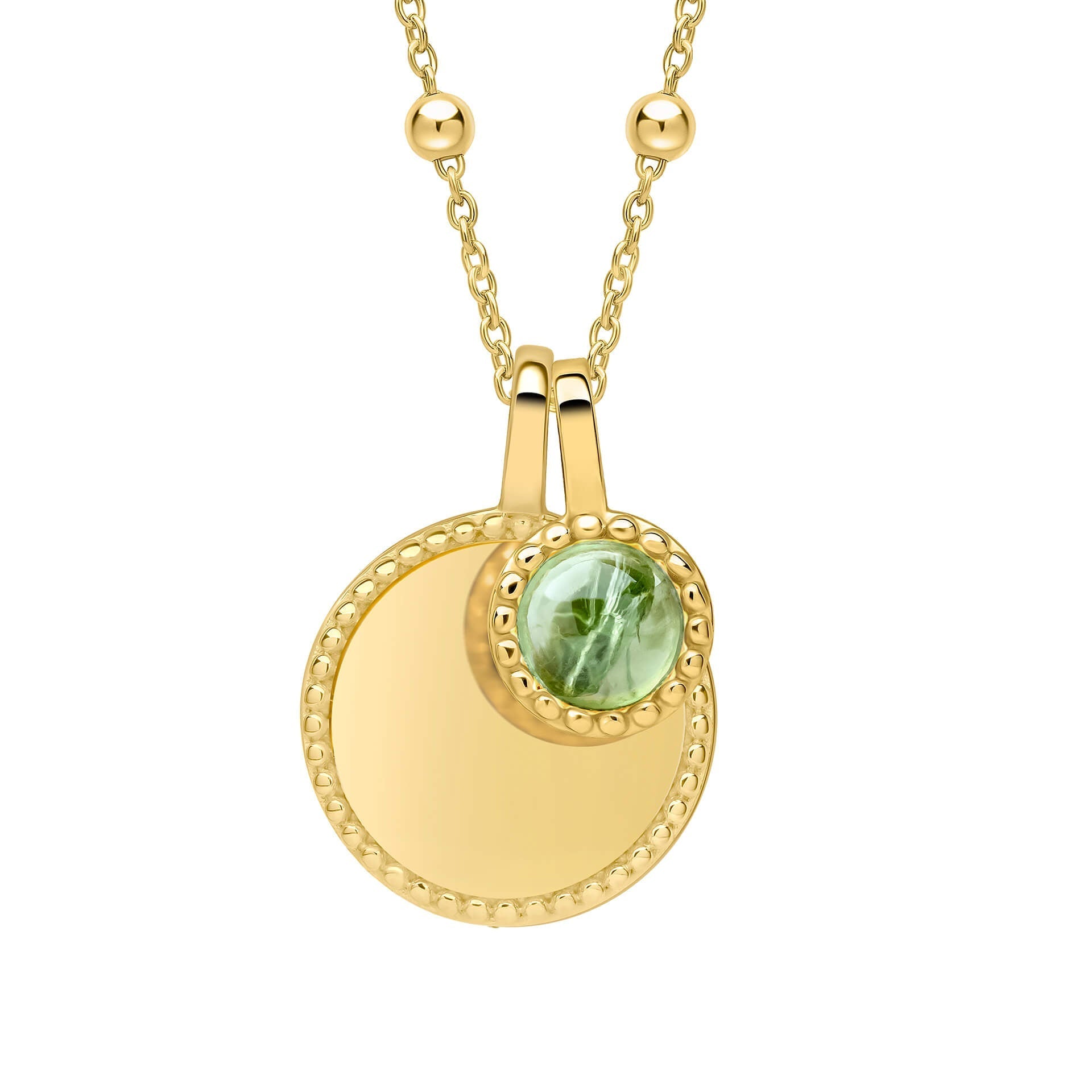 Gecko Jewellery Milgrain Cabochon Birthstone Necklace | Engravable