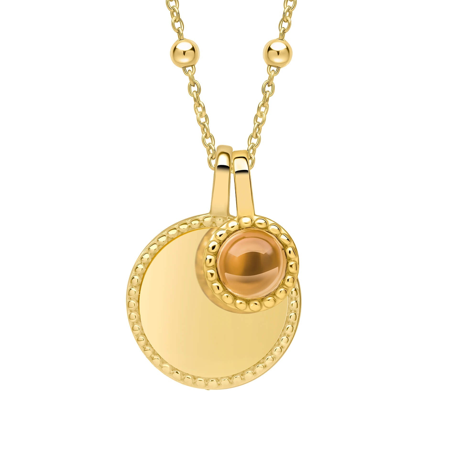 Gecko Jewellery Milgrain Cabochon Birthstone Necklace | Engravable