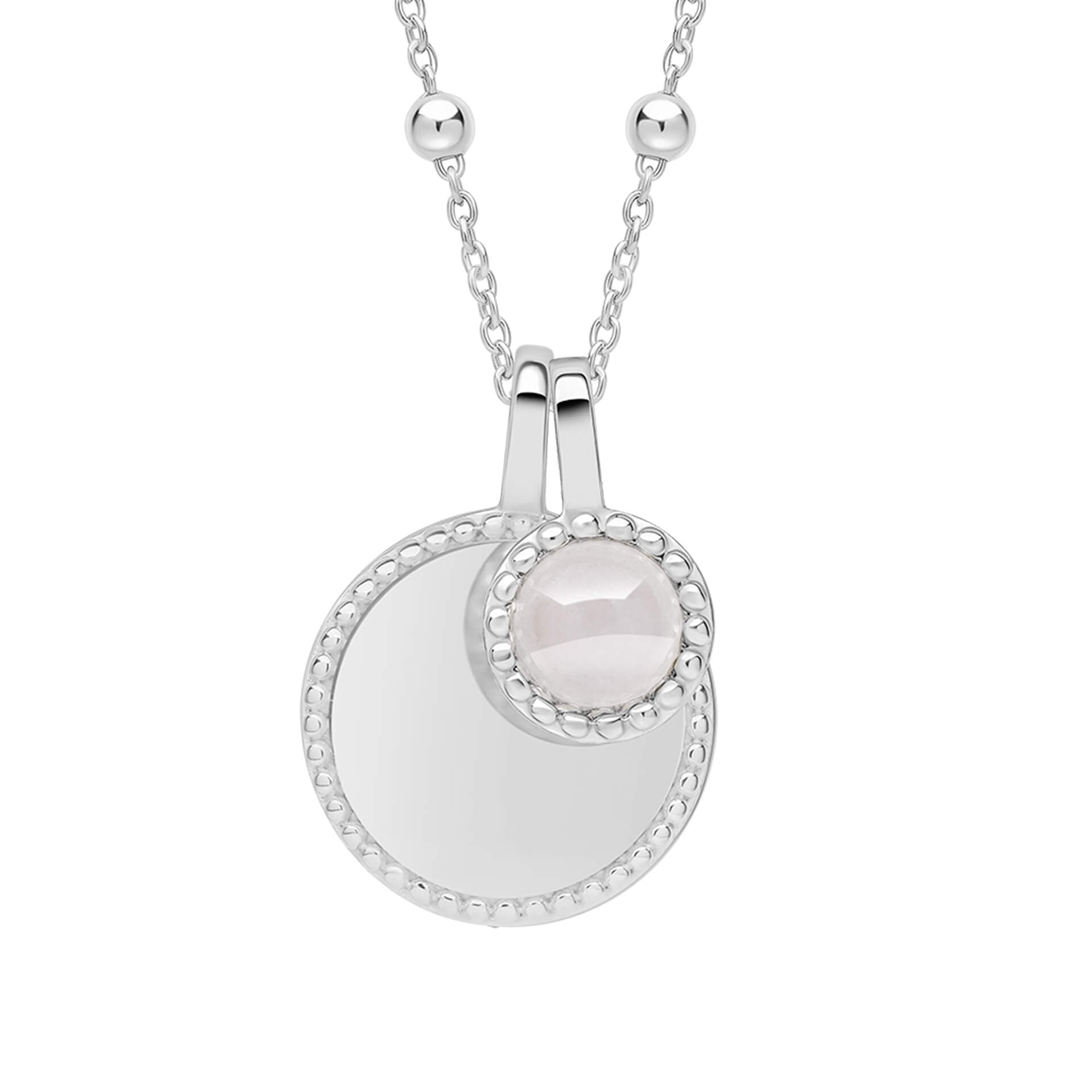 Gecko Jewellery Milgrain Cabochon Birthstone Necklace | Engravable