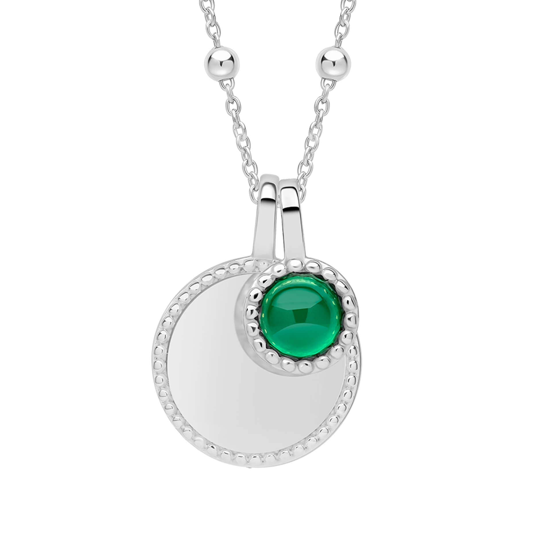 Gecko Jewellery Milgrain Cabochon Birthstone Necklace | Engravable