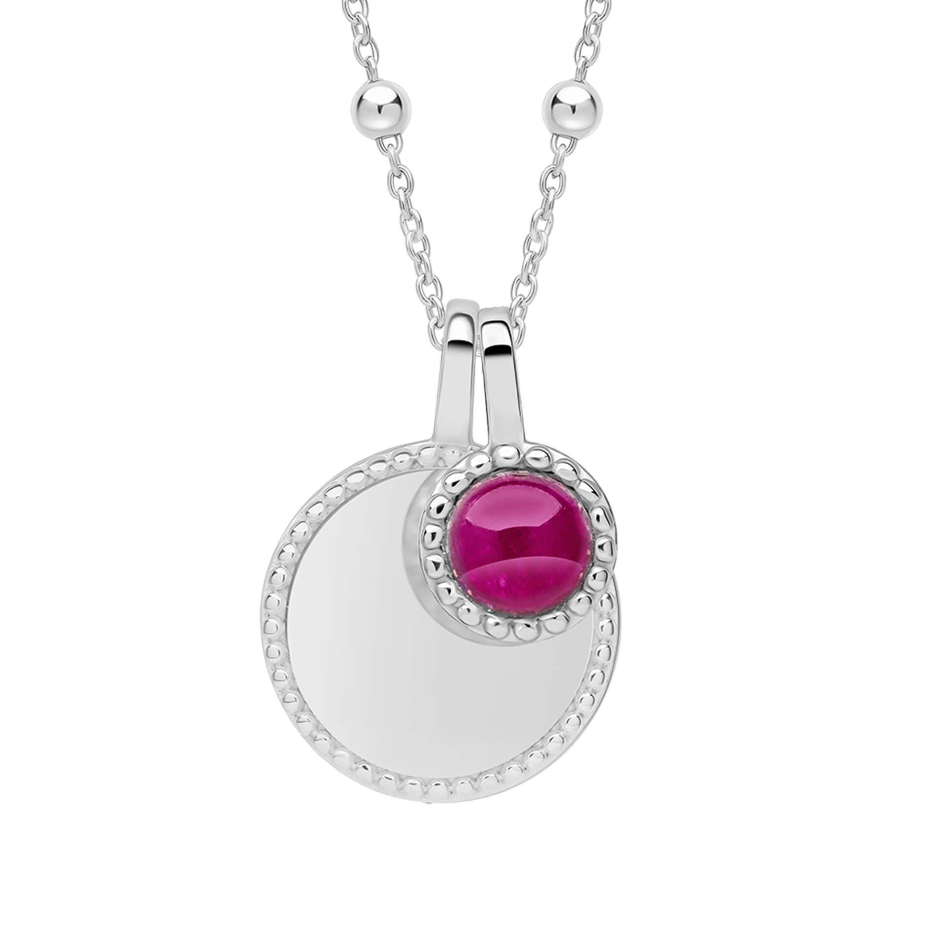 Gecko Jewellery Milgrain Cabochon Birthstone Necklace | Engravable