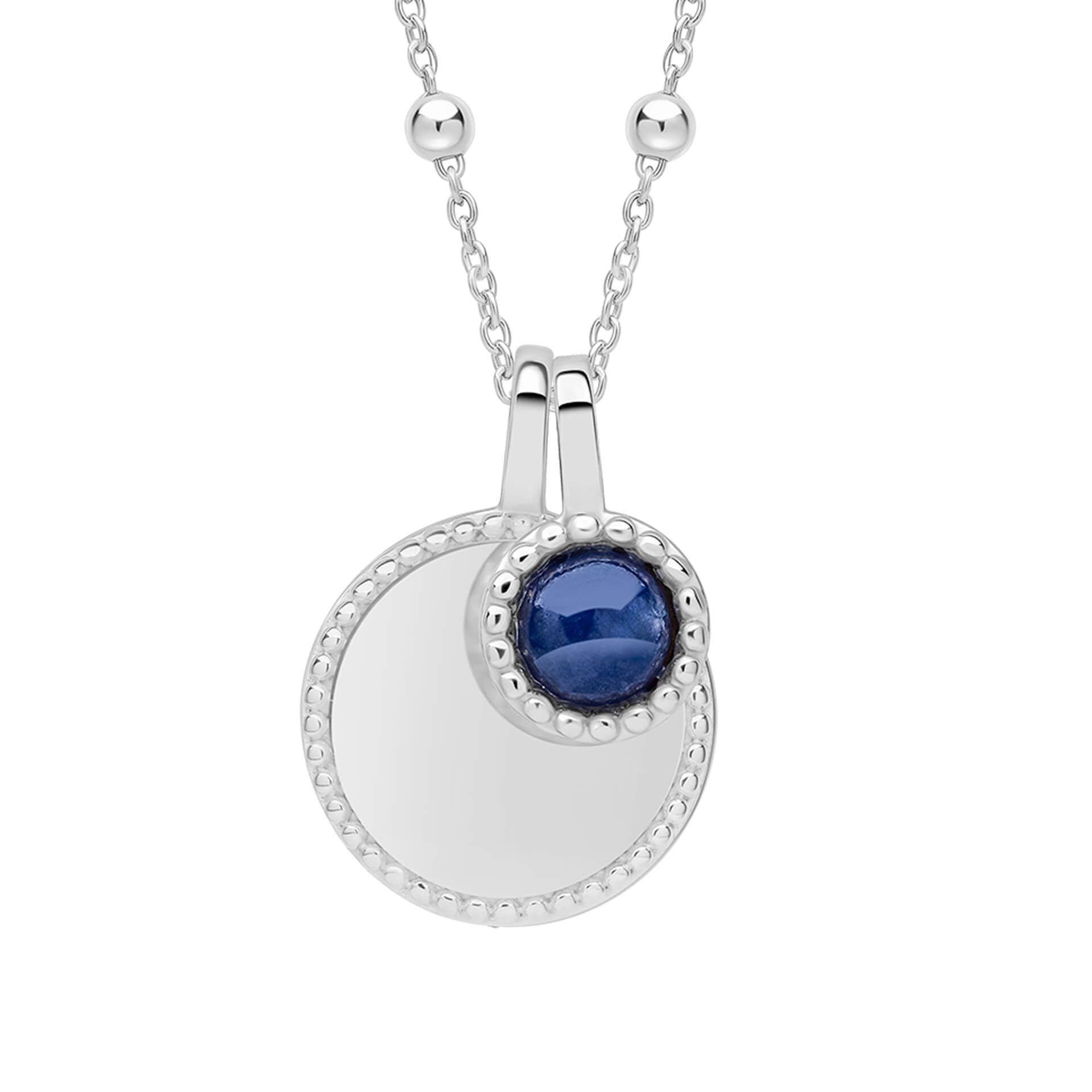 Gecko Jewellery Milgrain Cabochon Birthstone Necklace | Engravable