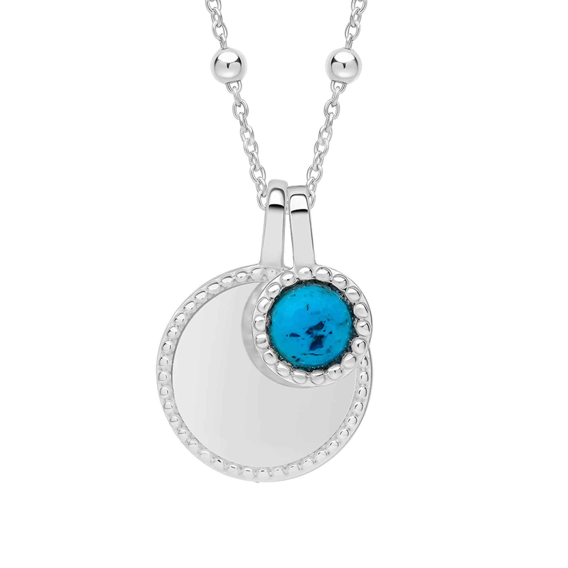 Gecko Jewellery Milgrain Cabochon Birthstone Necklace | Engravable
