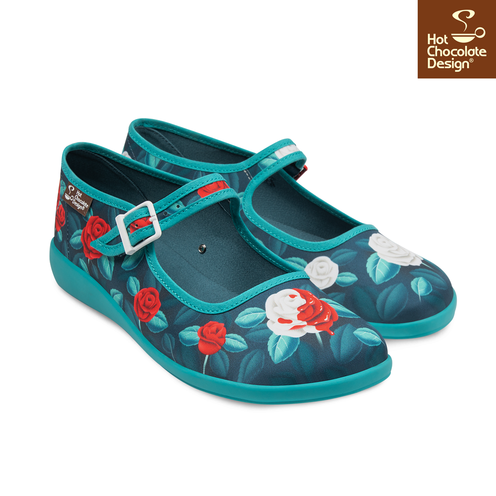 Hot Chocolate Design Paint the Roses Red Gothic Floral Mary Jane Flats