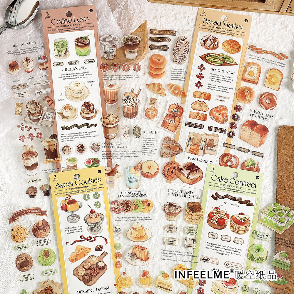 Infeelme Tuesday Channel PET Sticker Sheets for Journaling - 3 Pack