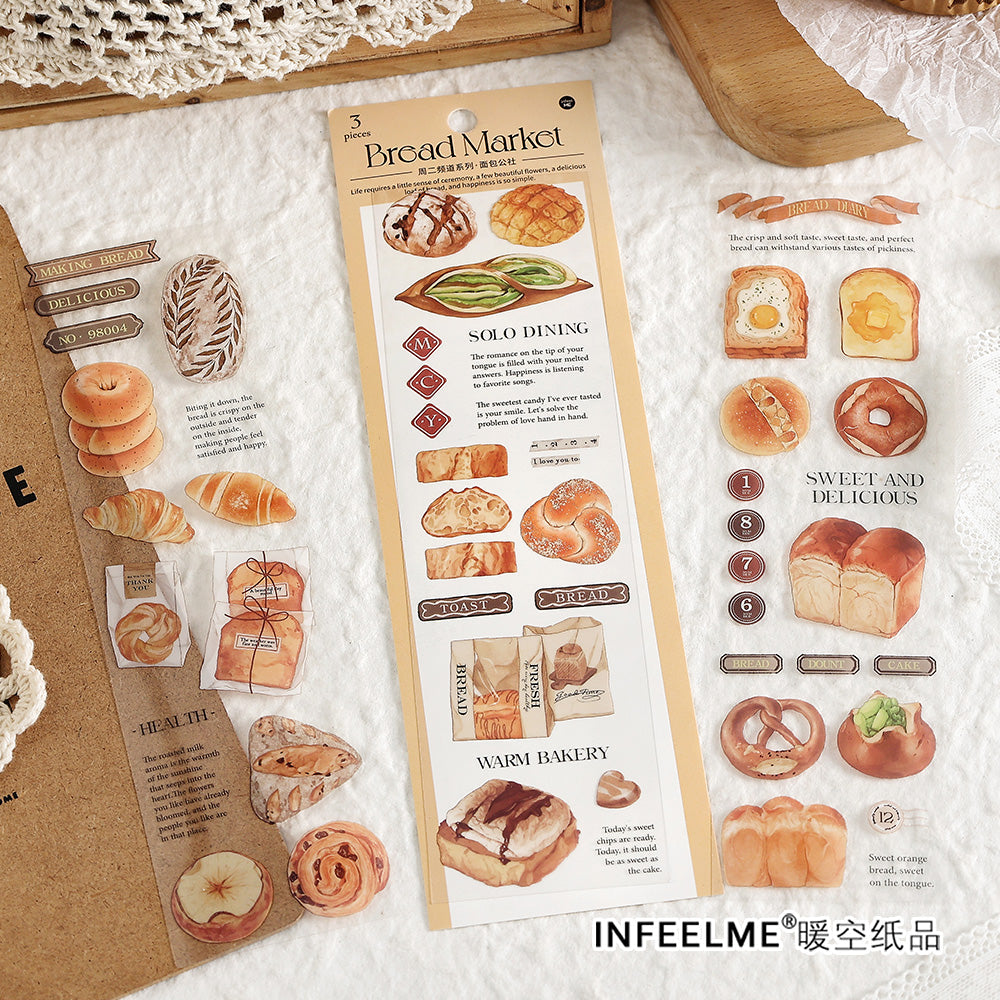 Infeelme Tuesday Channel PET Sticker Sheets for Journaling - 3 Pack