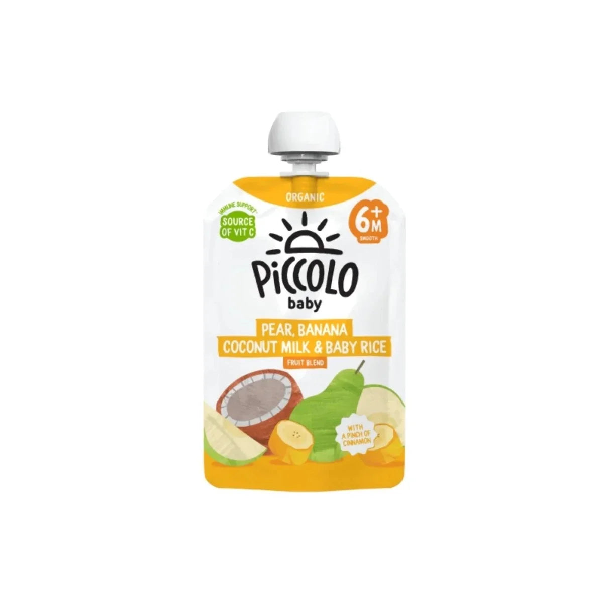 Piccolo Organic Pear Banana Coconut Milk & Baby Rice 4+ months 100g