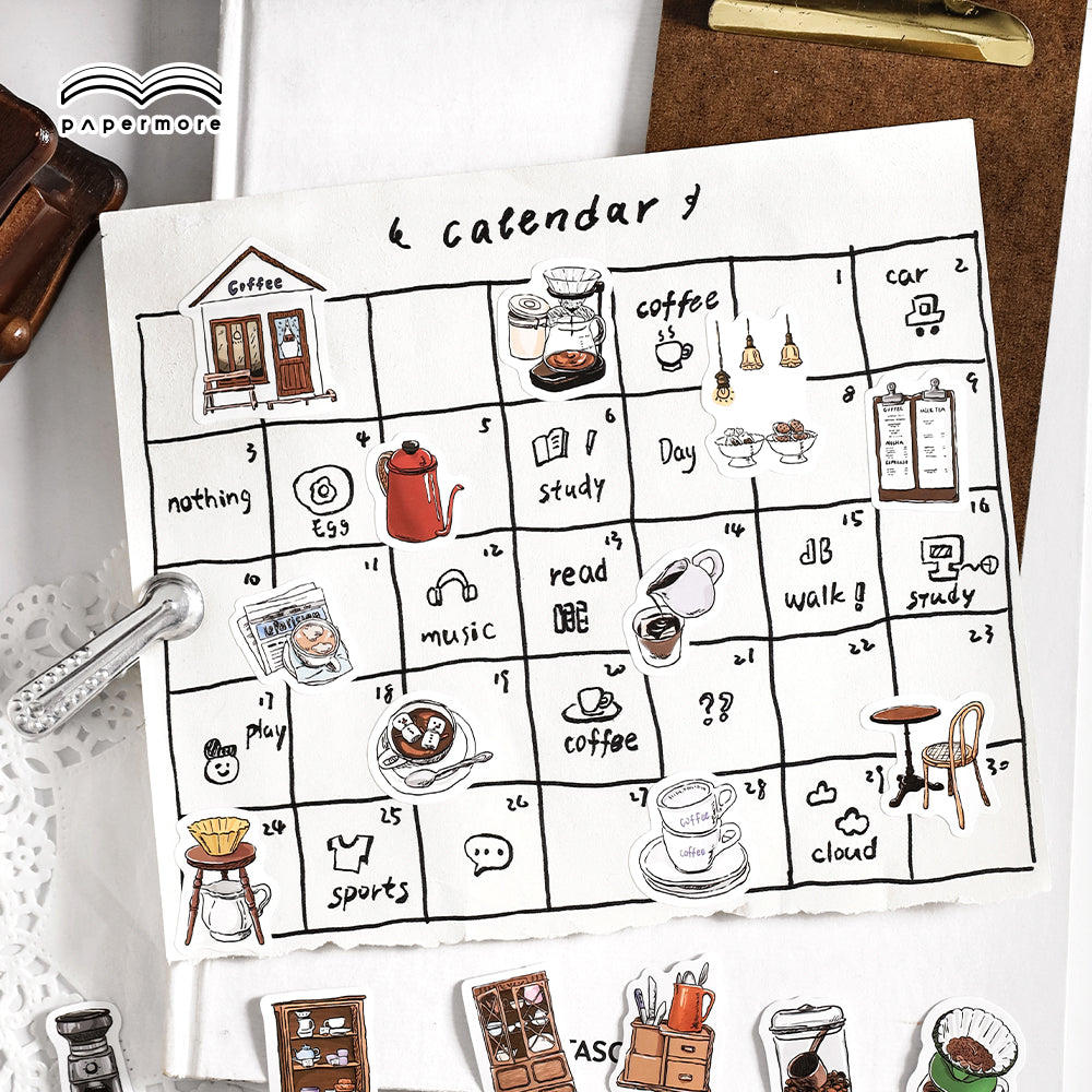 LuLuFun Studio Daily Life Paper Stickers - 30 Piece Journaling Set