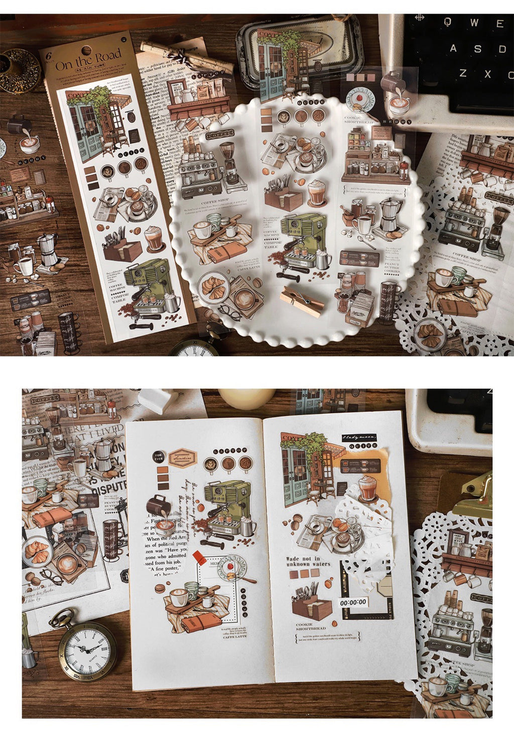 LuLuFun Studio On The Road Decorative Sticker Sheets for Journaling