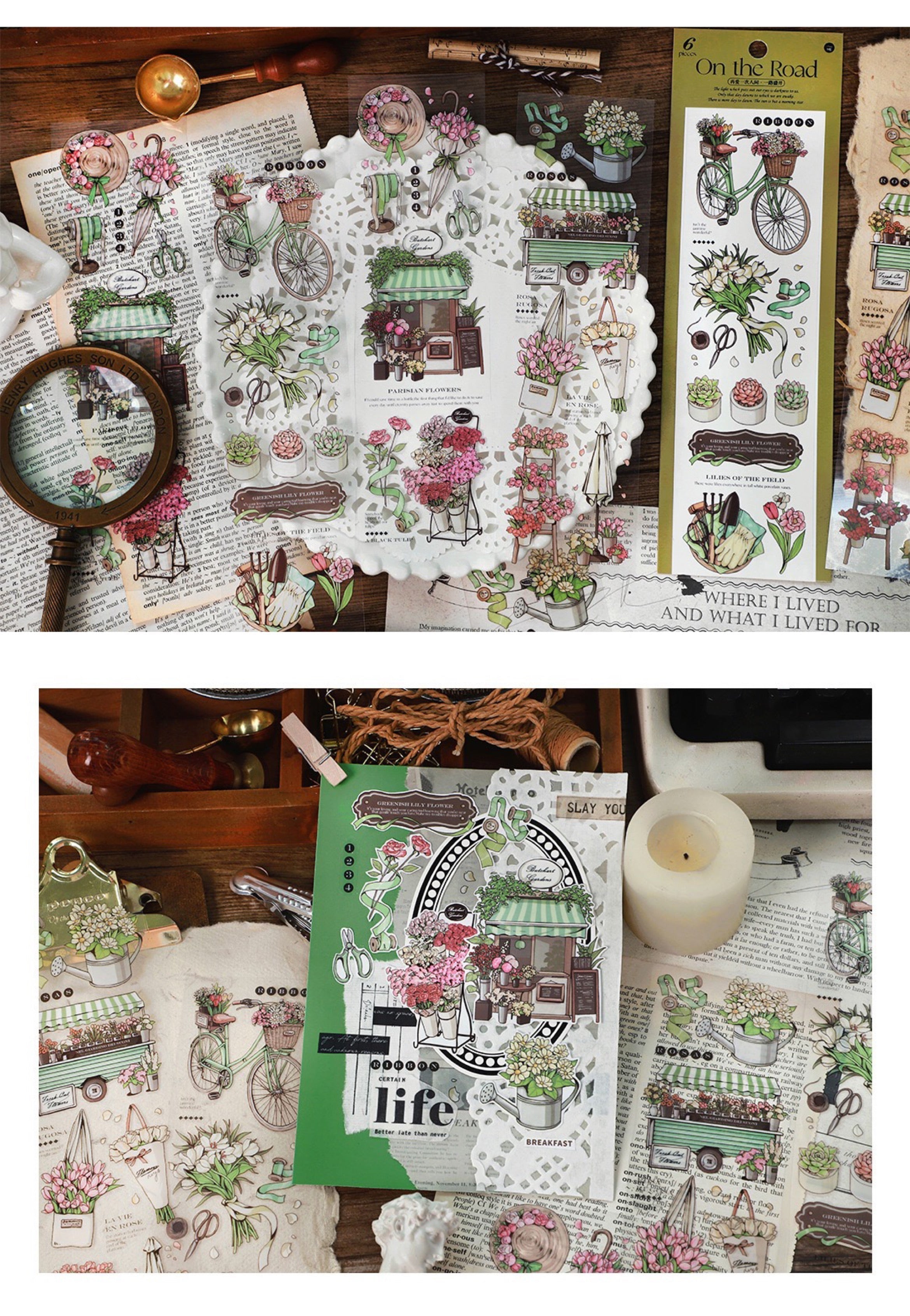 LuLuFun Studio On The Road Decorative Sticker Sheets for Journaling