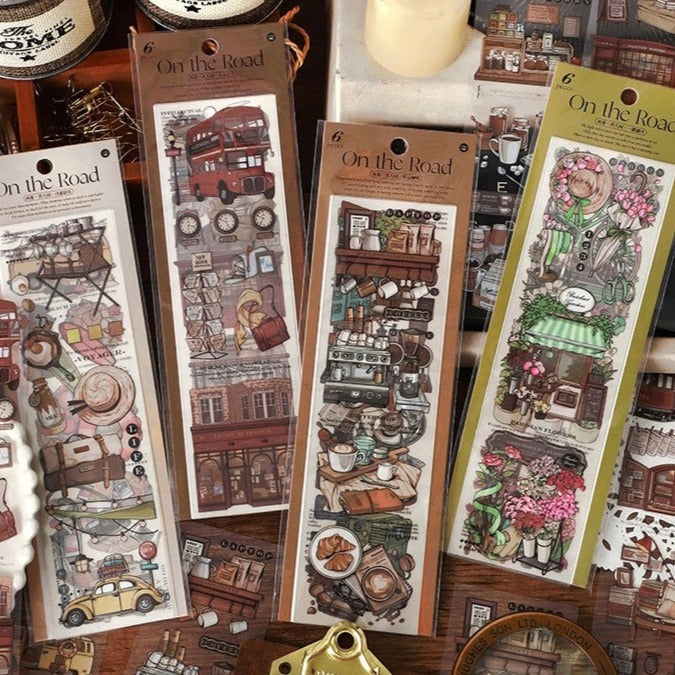 LuLuFun Studio On The Road Decorative Sticker Sheets for Journaling