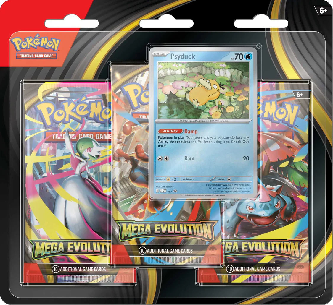 Pokemon TCG: Mega Evolution 3-Pack Booster Set with Foil Promo Card