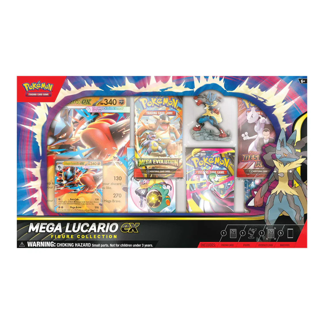 Pokémon TCG: Mega Lucario ex Figure Collection – 5 Booster Packs