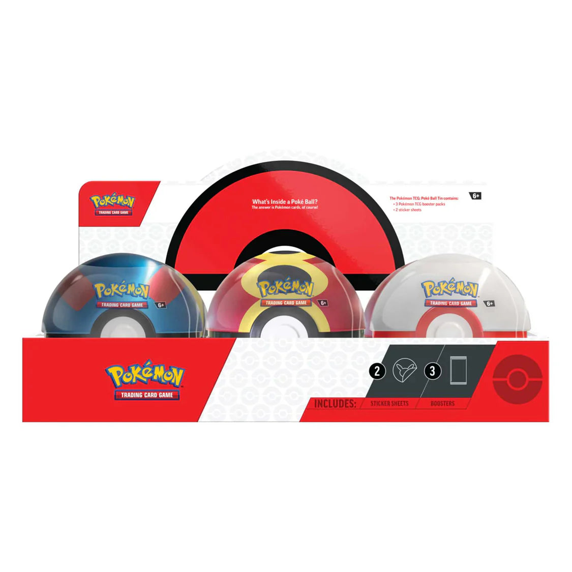 Pokémon TCG: Poké Ball Tin (2025) - 3 Booster Packs & Sticker Sheets