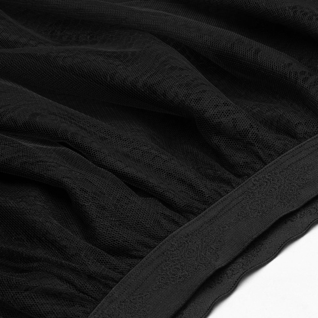 Punk Rave Caitlyn Gothic Skirt – Mesh and Lace Layered Handkerchief