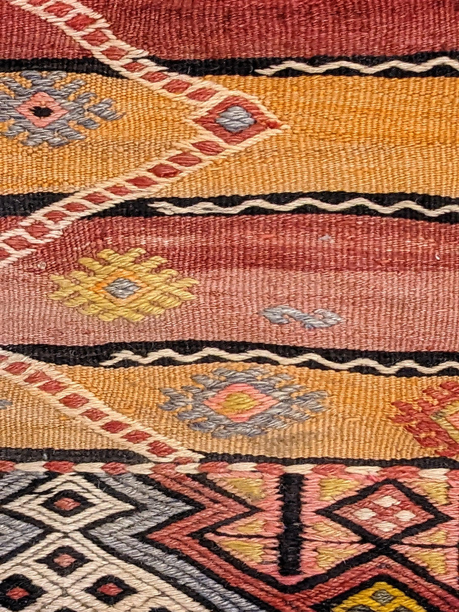 Turkish Kilim Vintage Cushion Cover - 40 x 40 cm