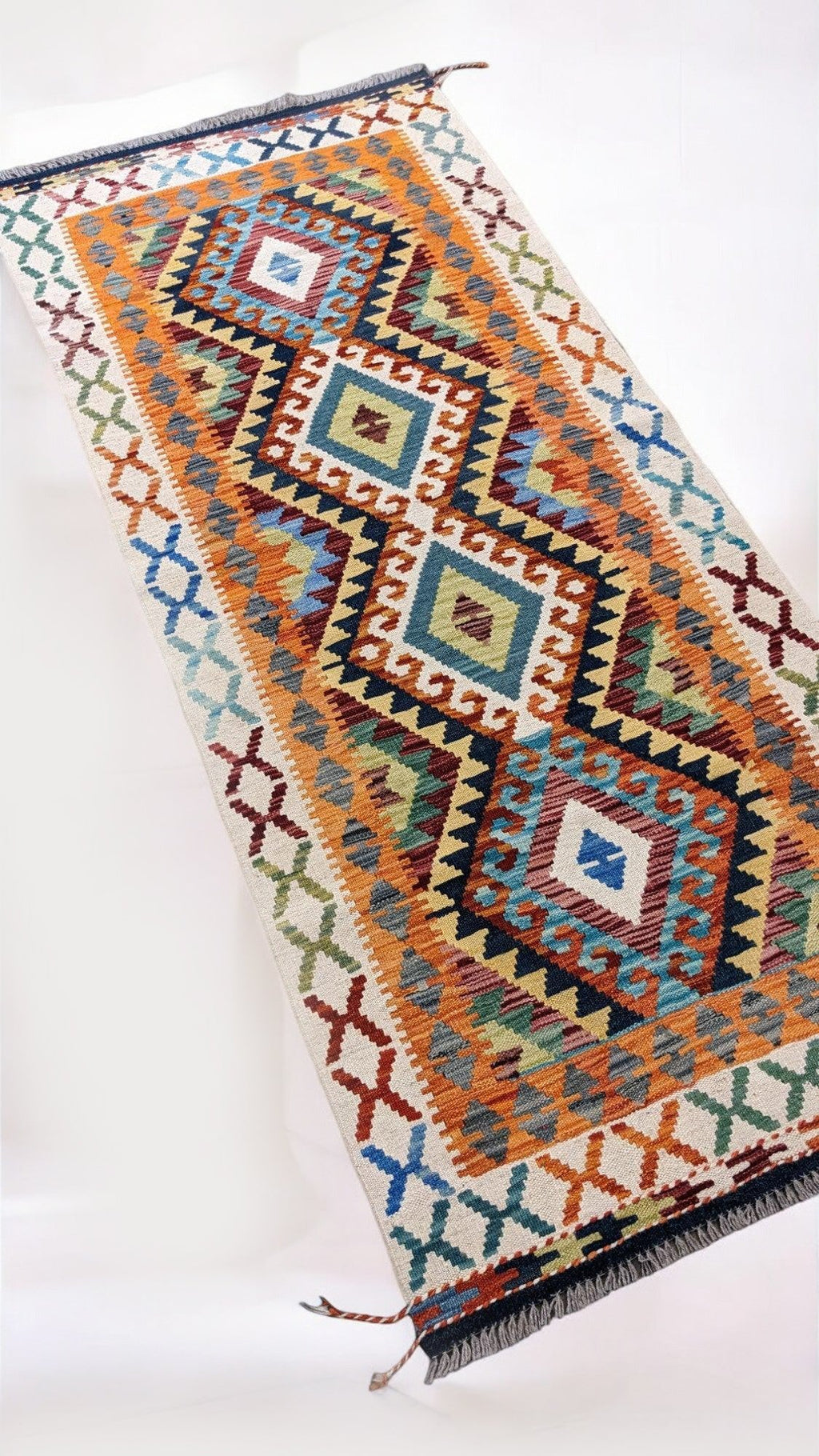 Maimana Afghanistan Kilim Rug - 188 x 86 cm