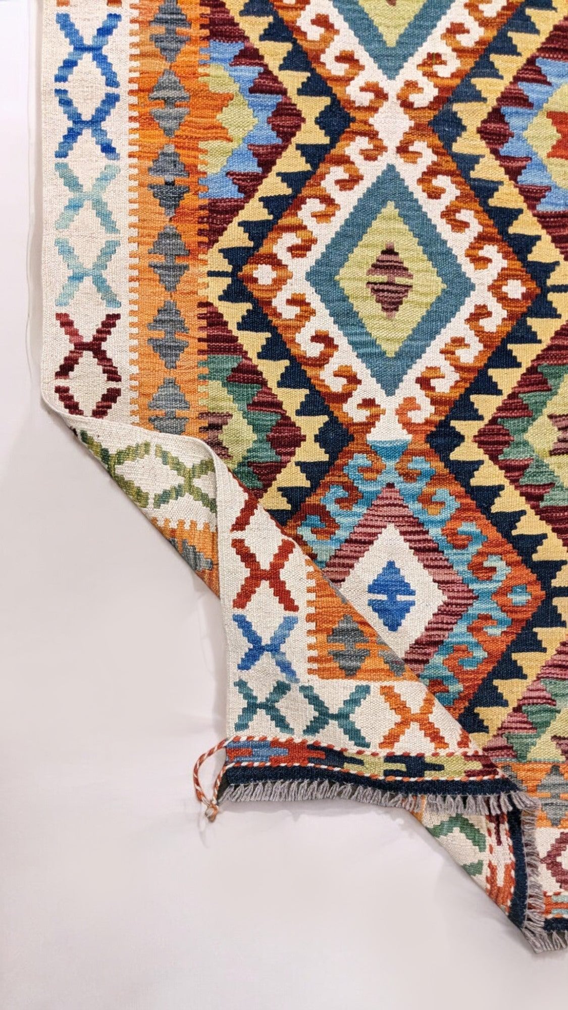 Maimana Afghanistan Kilim Rug - 188 x 86 cm