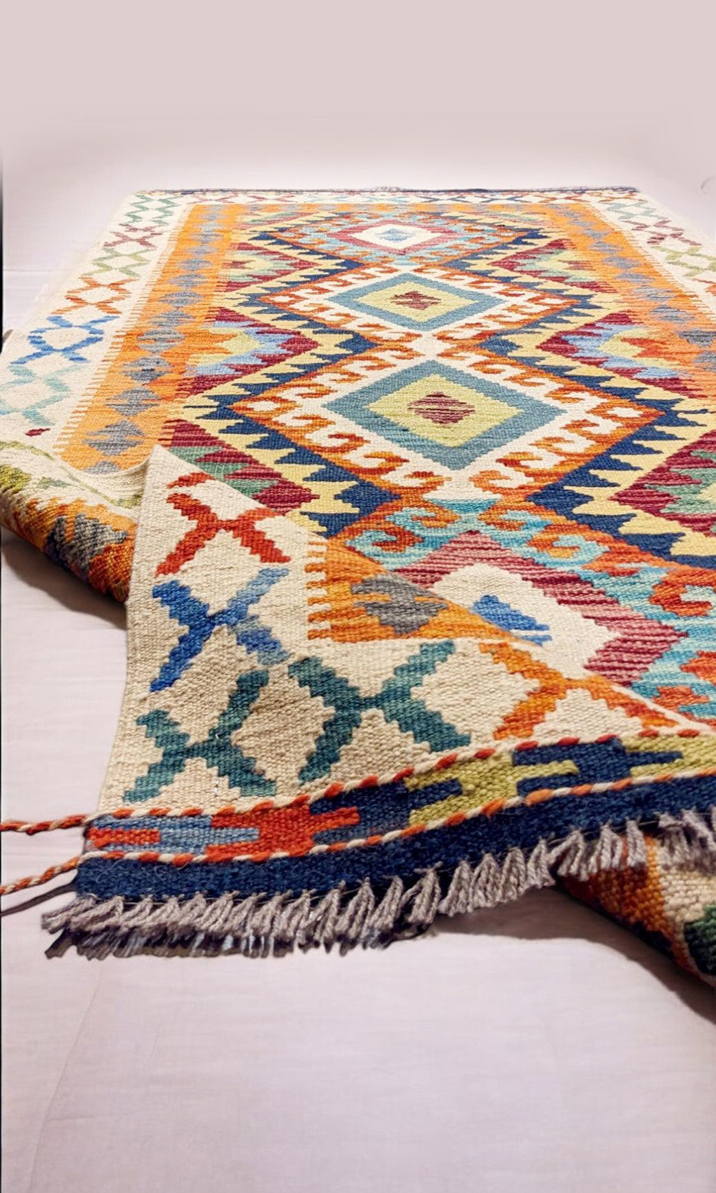 Maimana Afghanistan Kilim Rug - 188 x 86 cm
