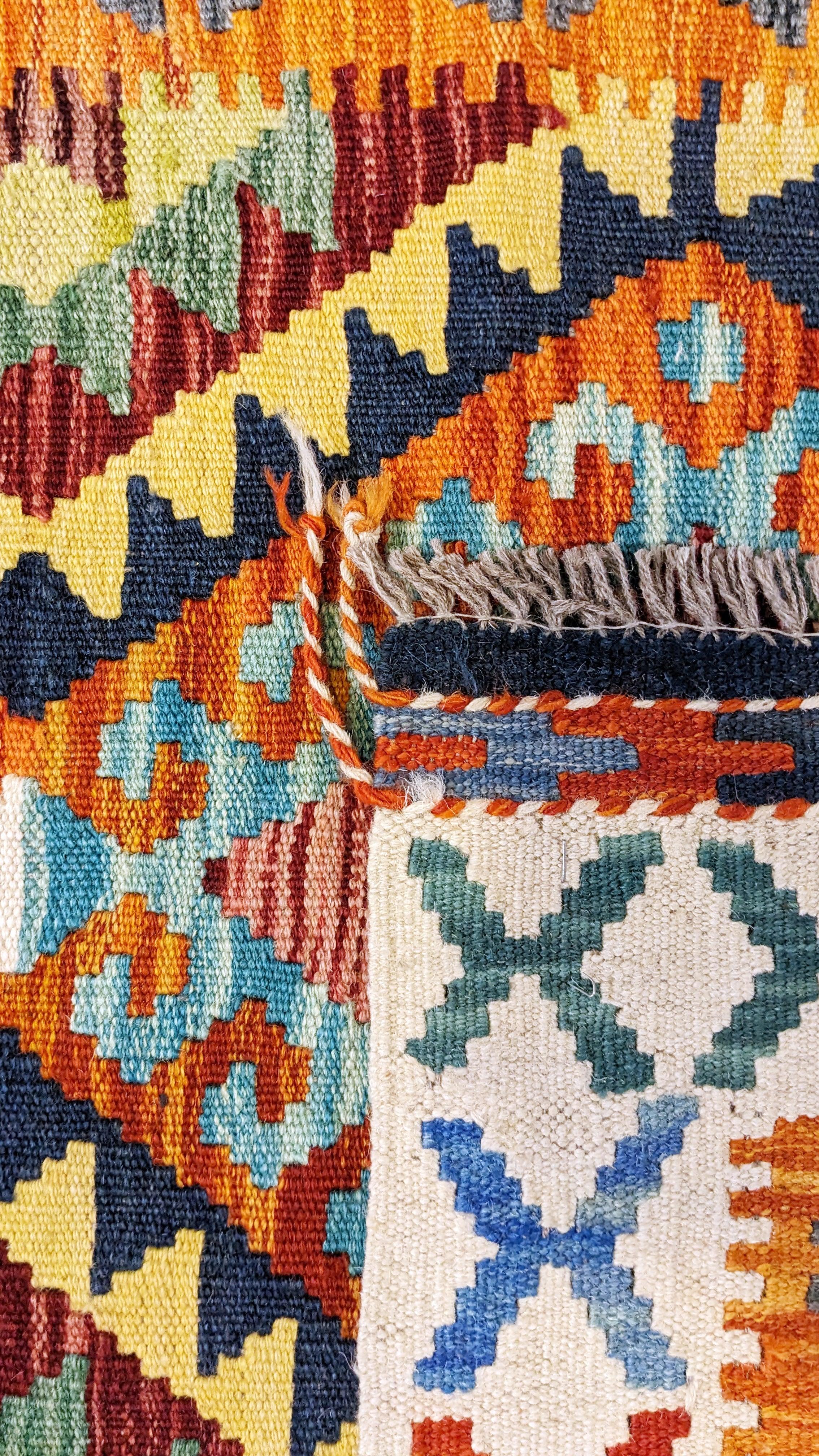 Maimana Afghanistan Kilim Rug - 188 x 86 cm