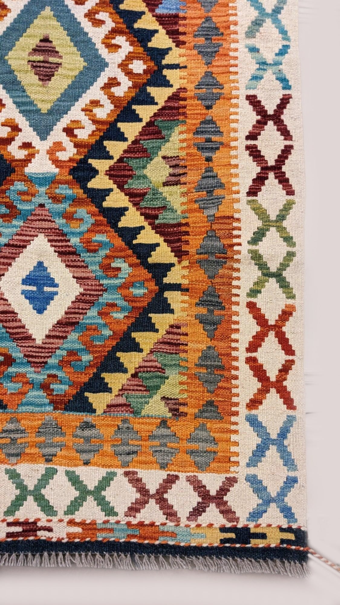 Maimana Afghanistan Kilim Rug - 188 x 86 cm