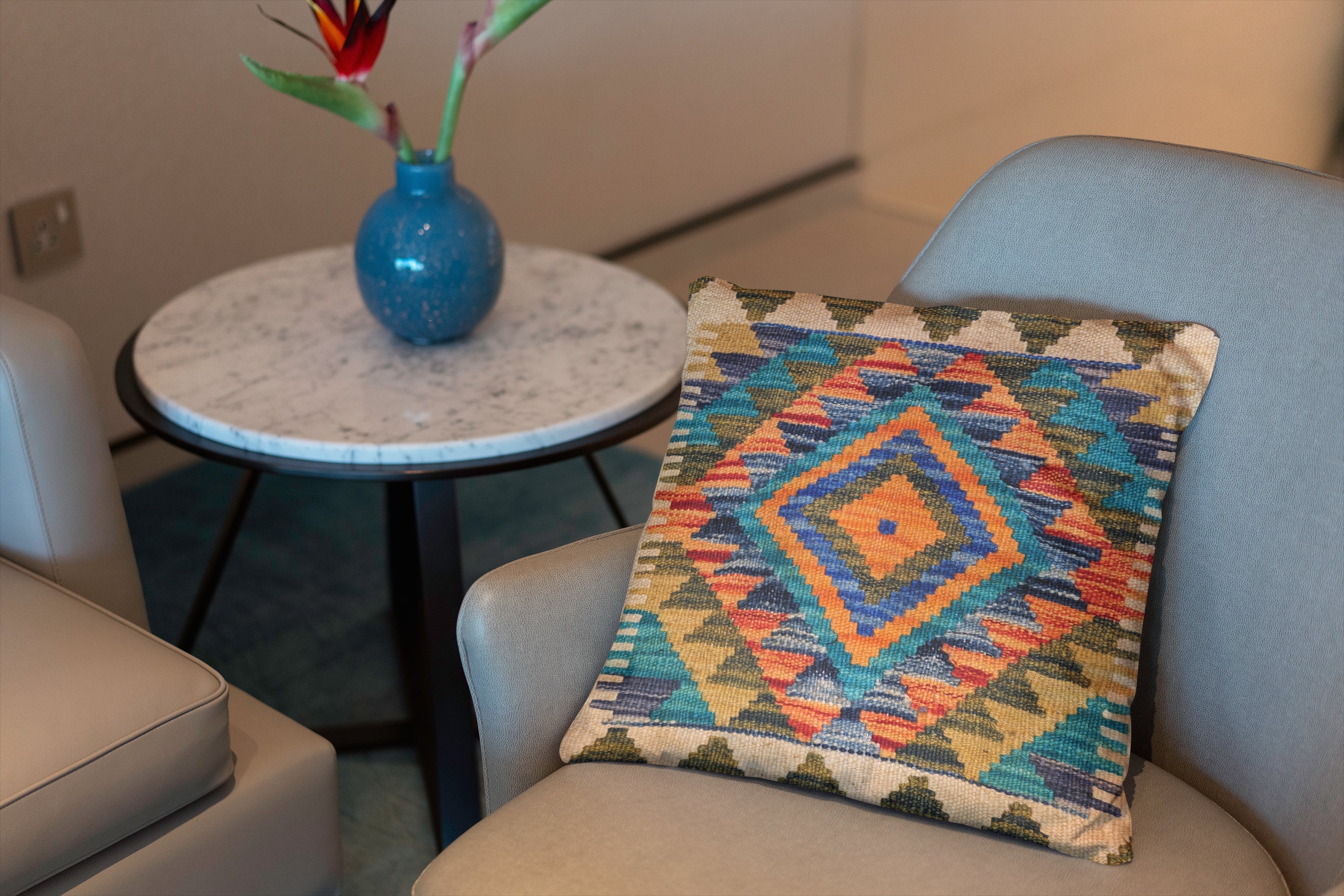 Afghan Kilim Cushion Cover - 45 x 45 cm