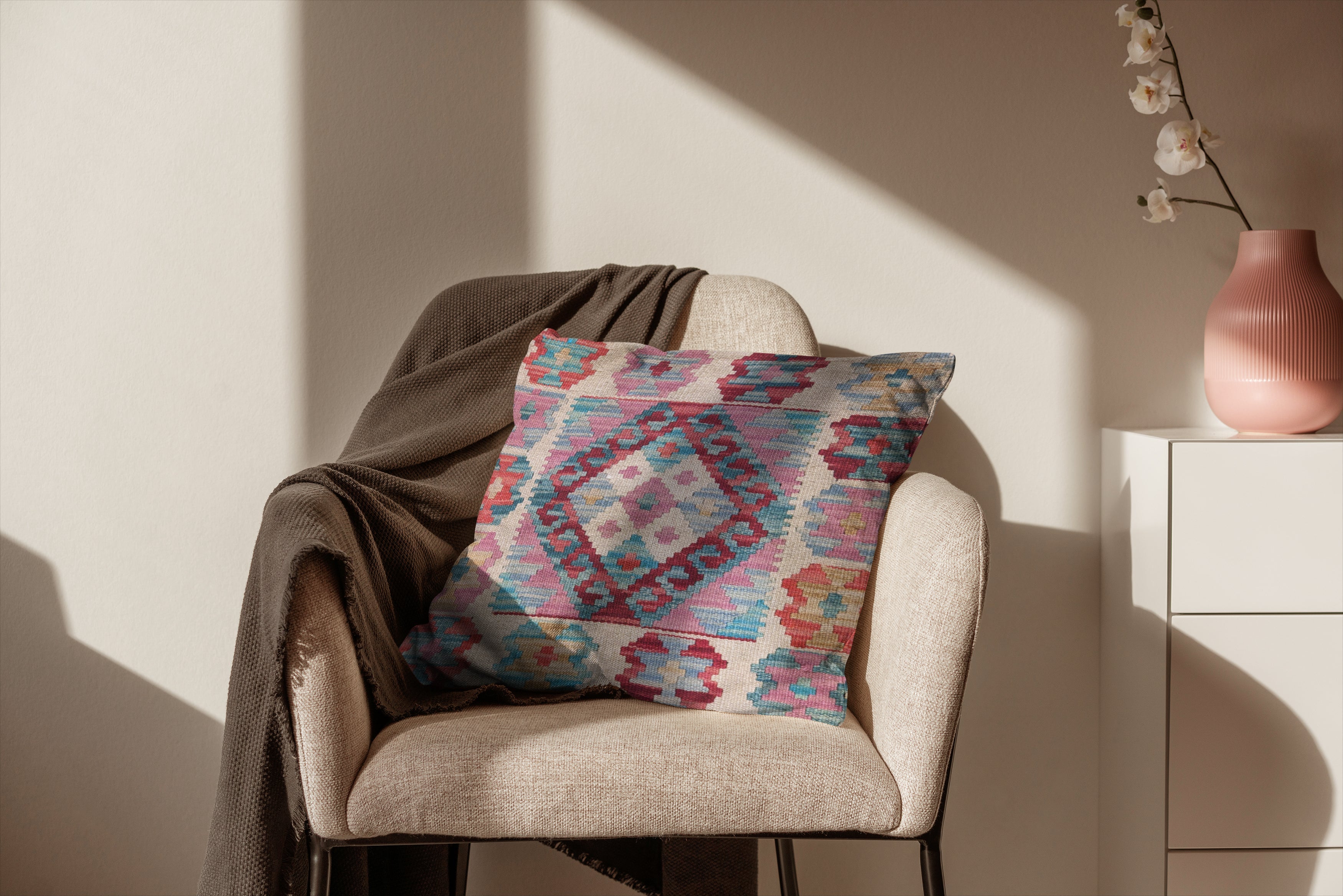 Afghan Kilim Cushion Cover - 45 x 45 cm