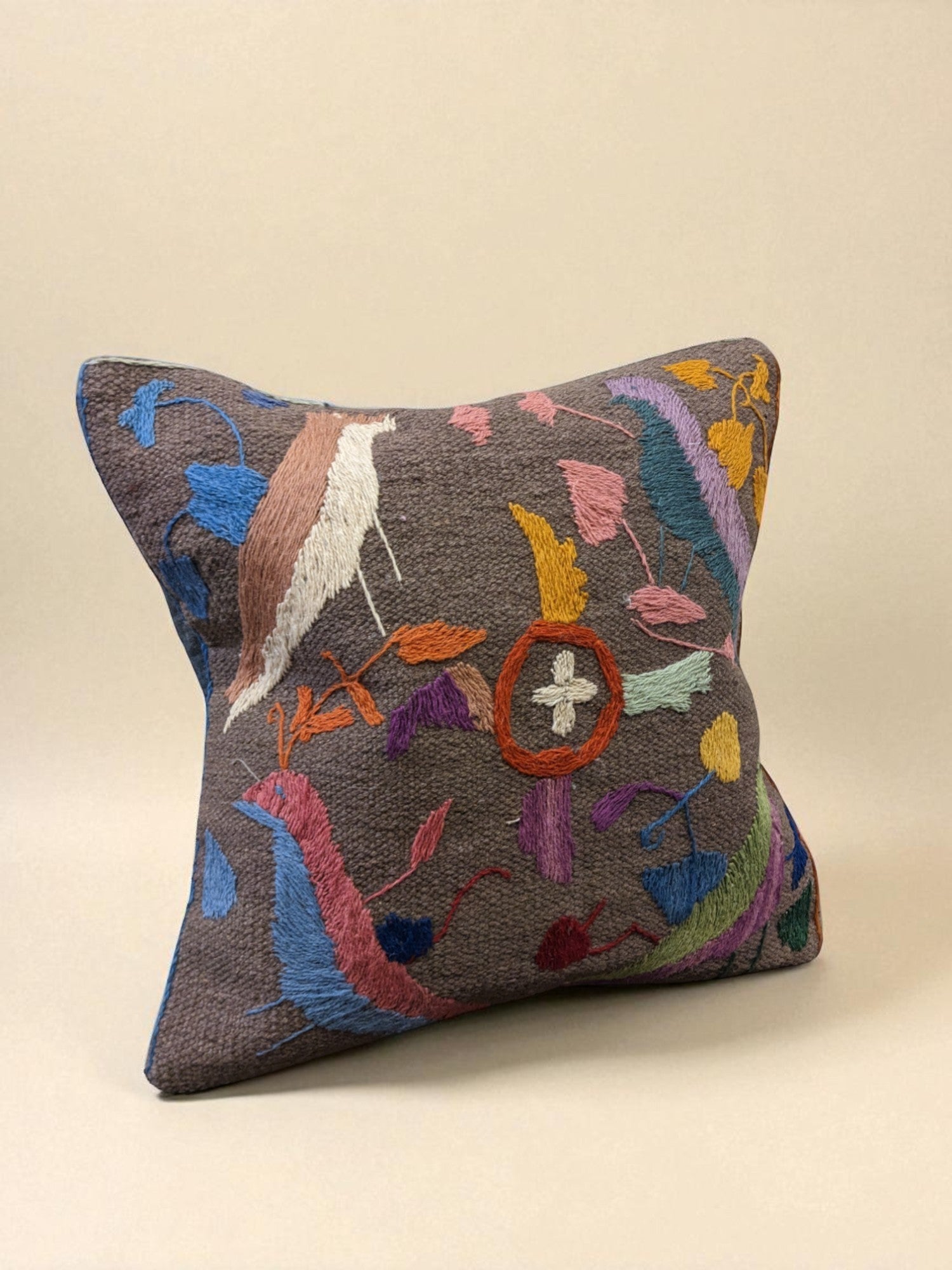Suzani Hand Embroidered Cushion Cover - 45 x 45 cm