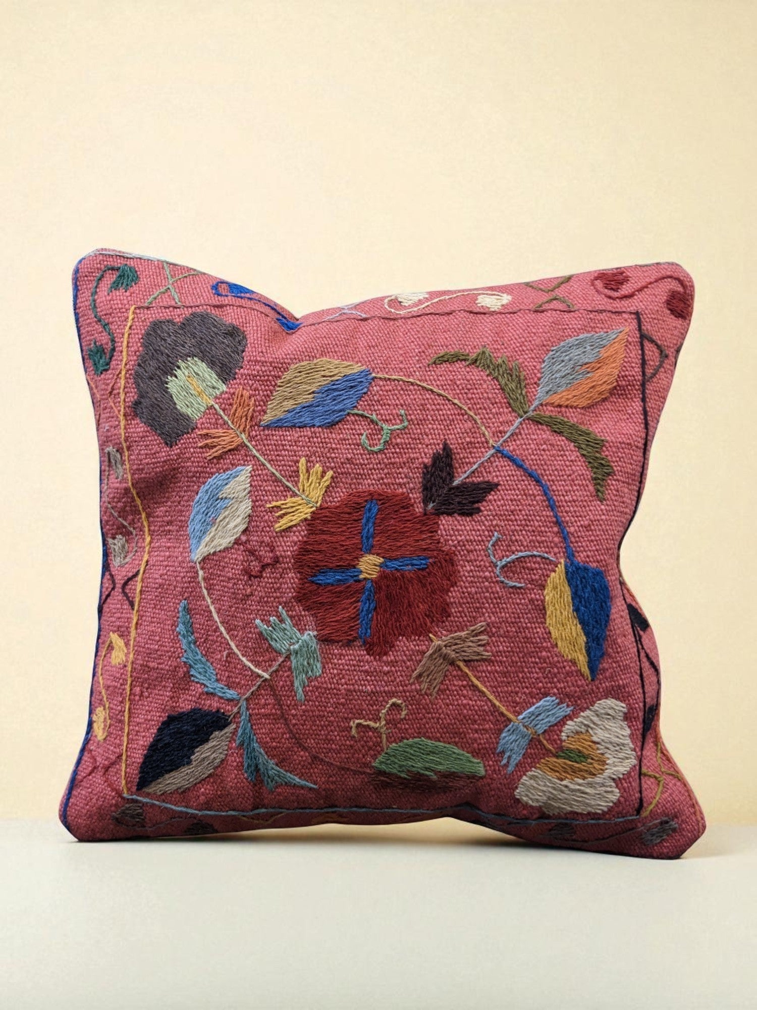 Suzani Hand Embroidered Cushion Cover - 45 x 45 cm