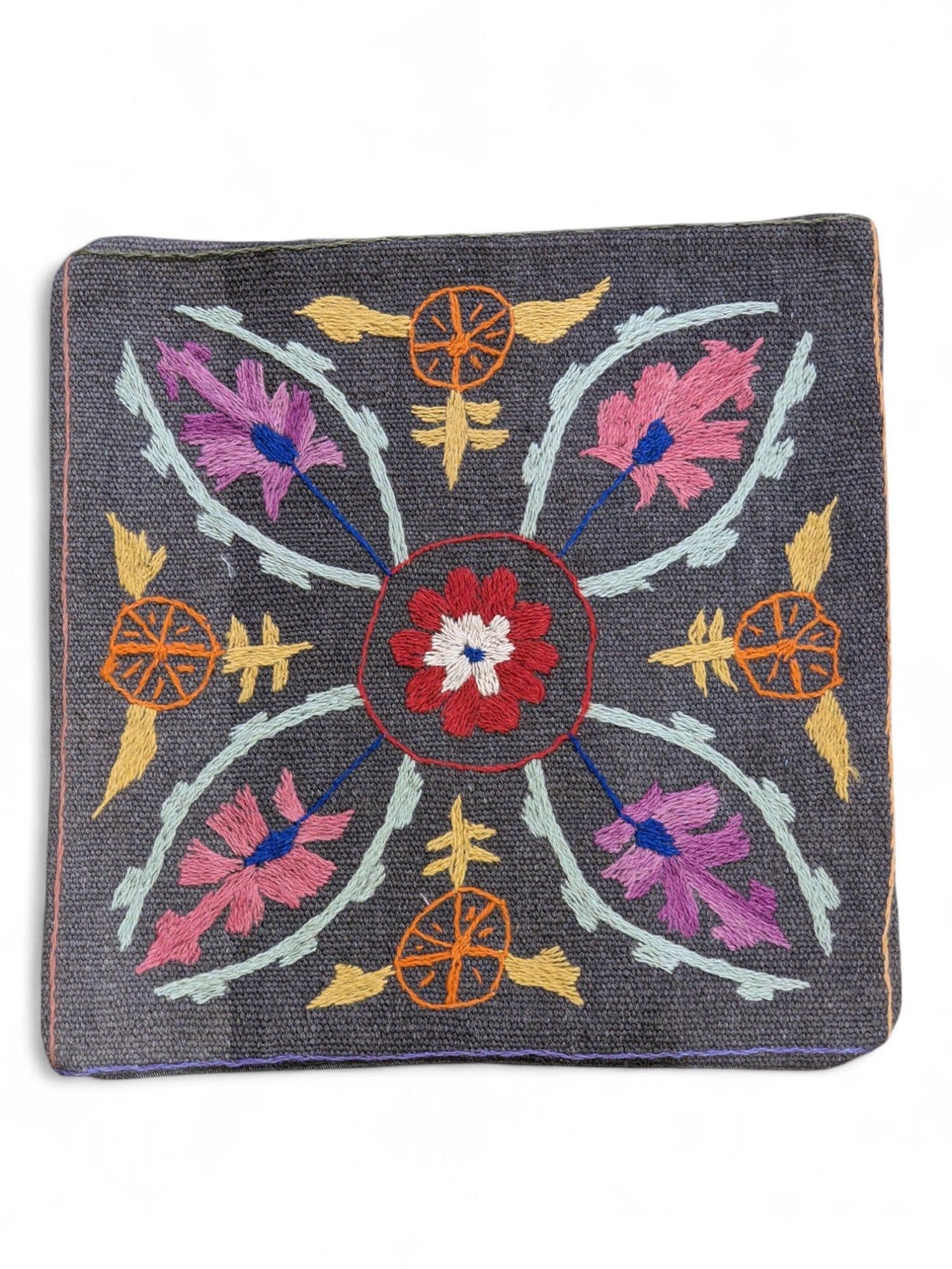 Suzani Hand Embroidered Cushion Cover - 45 x 45 cm