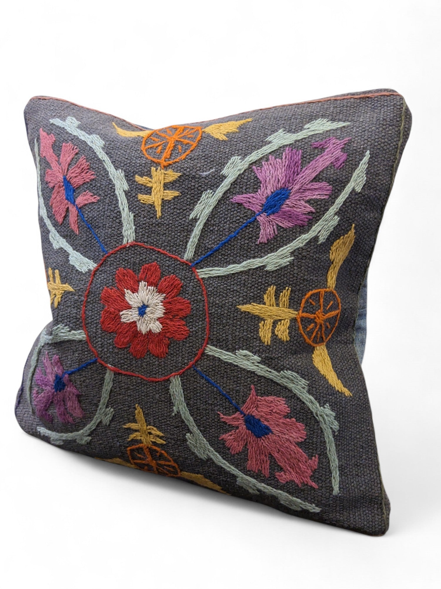 Suzani Hand Embroidered Cushion Cover - 45 x 45 cm