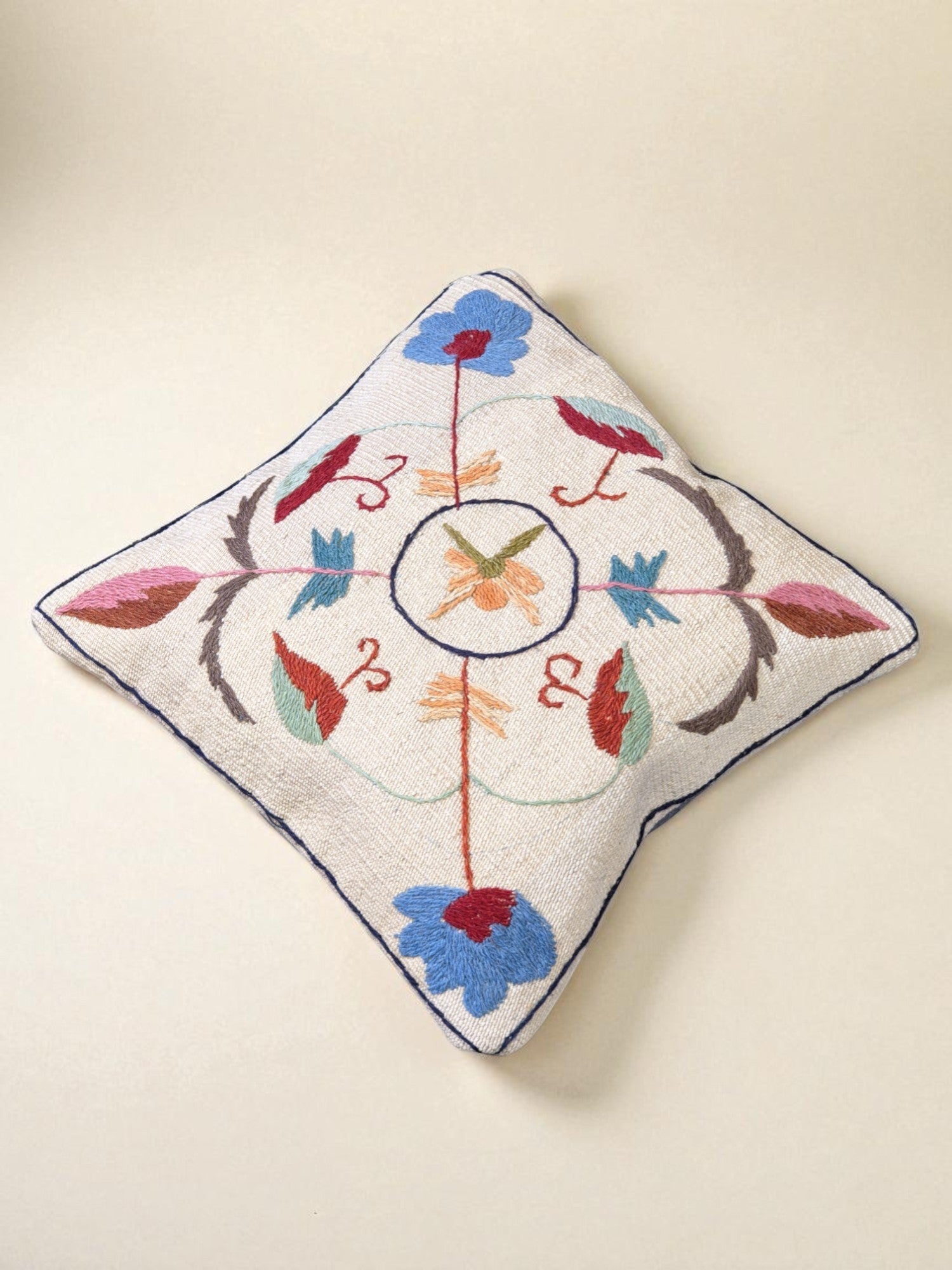 Suzani Hand Embroidered Cushion Cover - 45 x 45 cm
