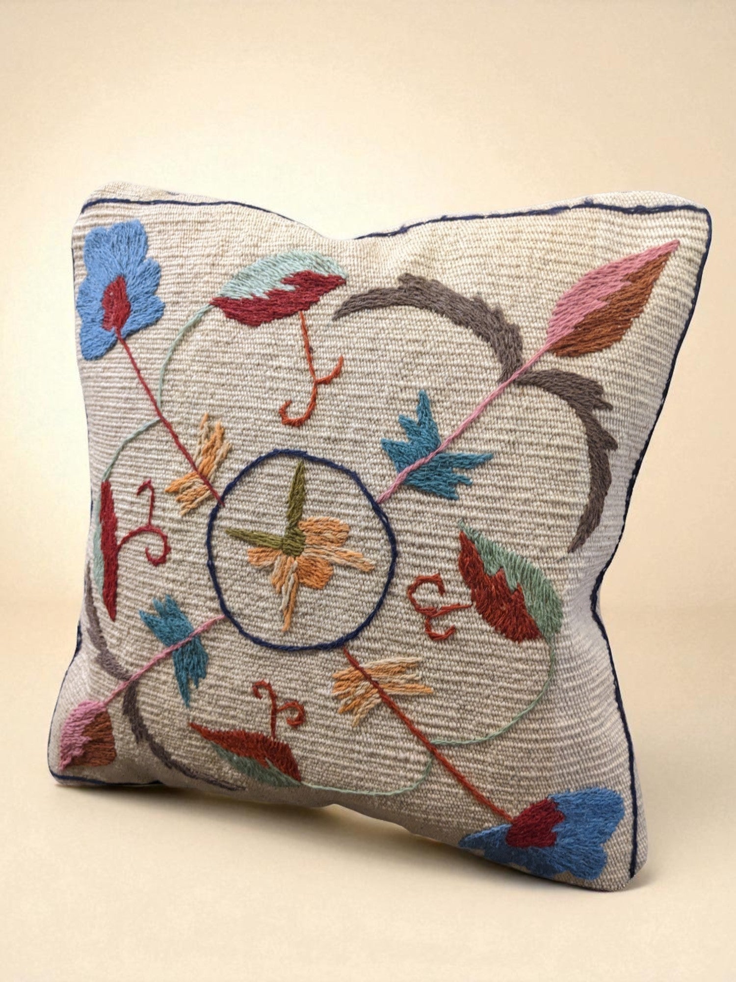 Suzani Hand Embroidered Cushion Cover - 45 x 45 cm